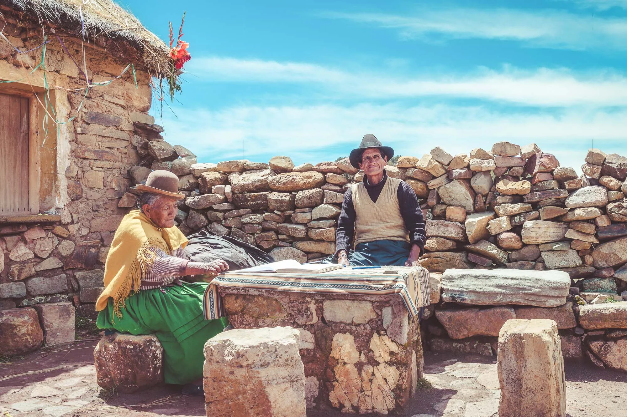The Guardians. Island of Sun, lake titicaca, Bolivia