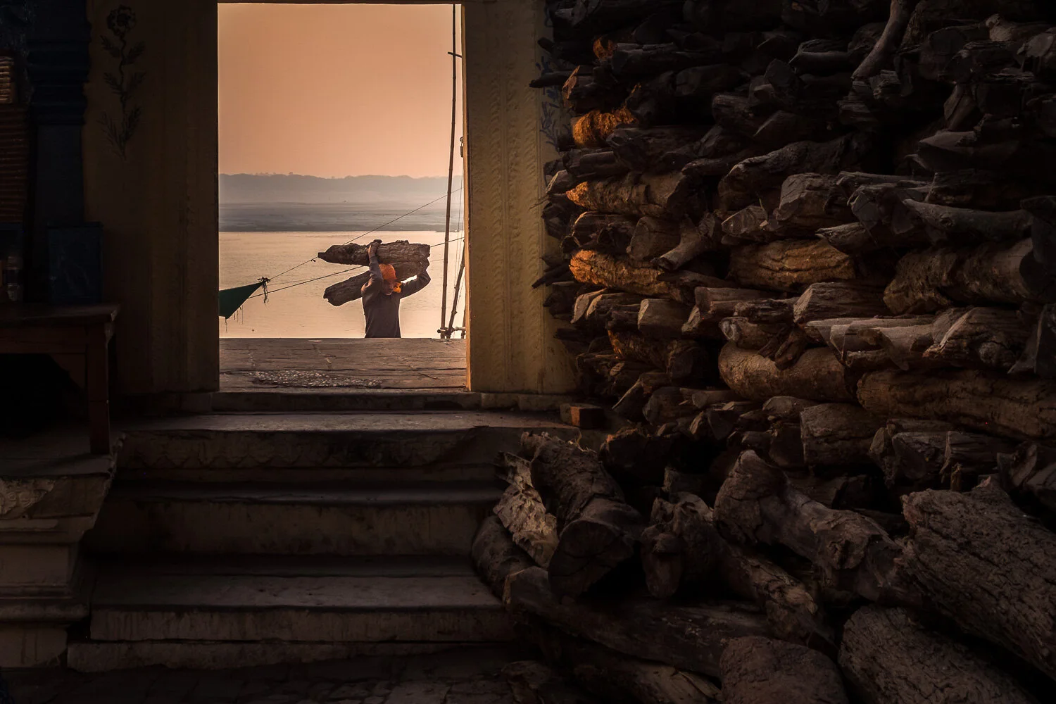 Sunrise at the burning Ghat