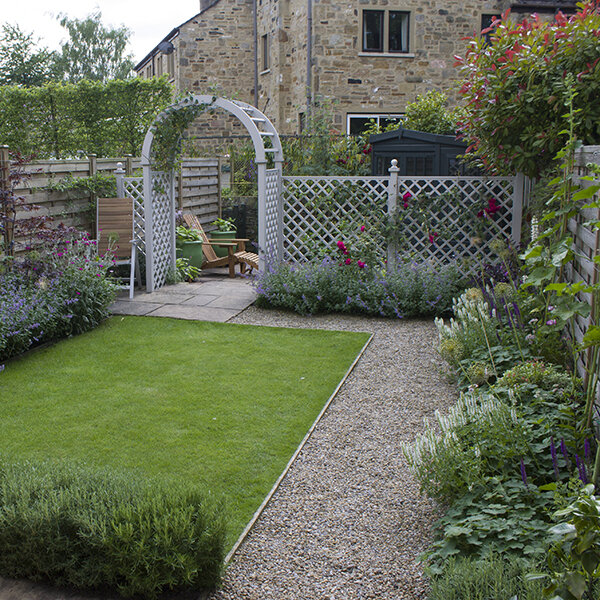 Small garden with a shady summer house retreat — Helen Taylor Landscape ...