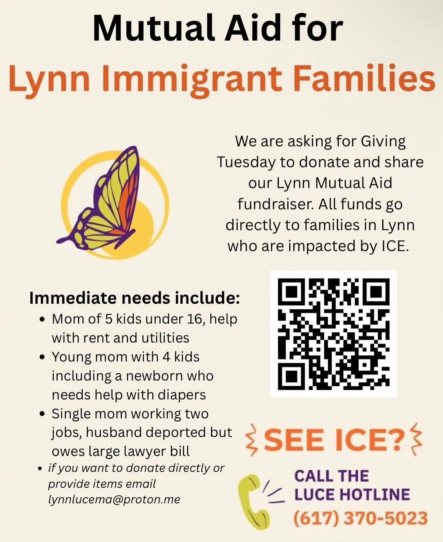 LUCE&rsquo;s fund for our neighbors in Lynn could use a boost. Please show this fundraiser some love if you can!