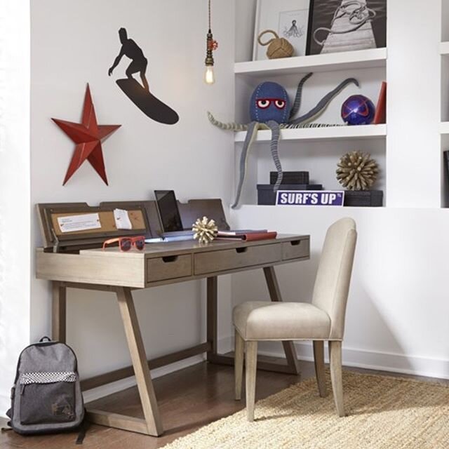 Create the perfect work space for your kids with a comfortable and functional space to study at home! 💻✏️📄⁠
⁠
Like this Study Hall Desk with lift lid storage and wire management now at special price! [Link in bio] ⁠
⁠
Shop kids desks and desk chair