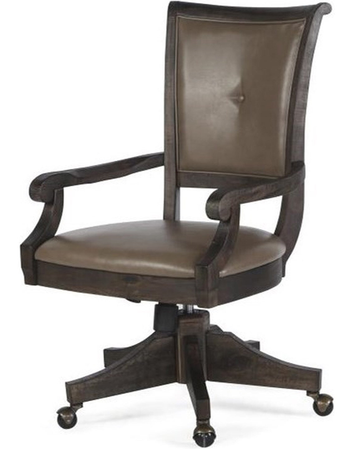 Grey Wood Trim Desk Chair