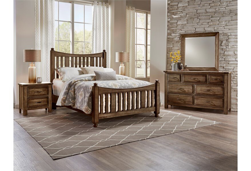 ARTISAN &amp; POST MAPLE ROAD SOLID WOOD QUEEN SLAT POSTER BED