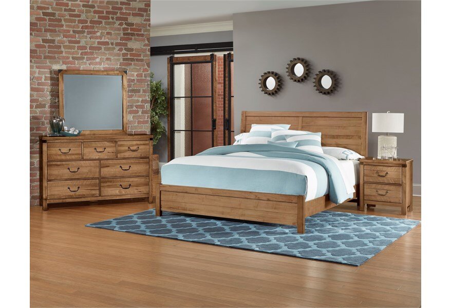 ARTISAN &amp; POST SEDGWICK CONTEMPORARY QUEEN PANEL BED CRAFTED FROM SOLID WOOD