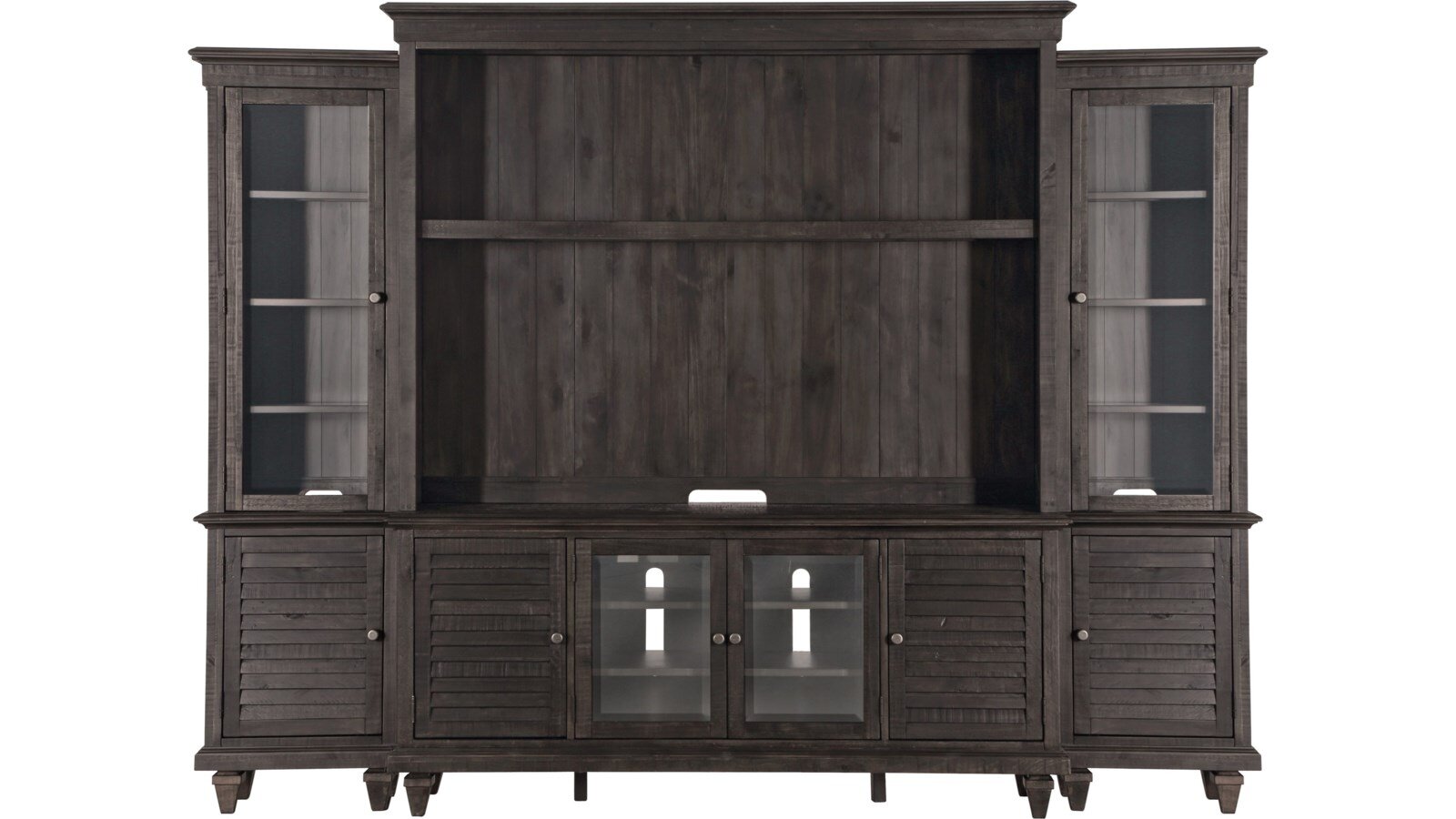 Entertainment Wall Unit With Glass Doors and Touch Lighting