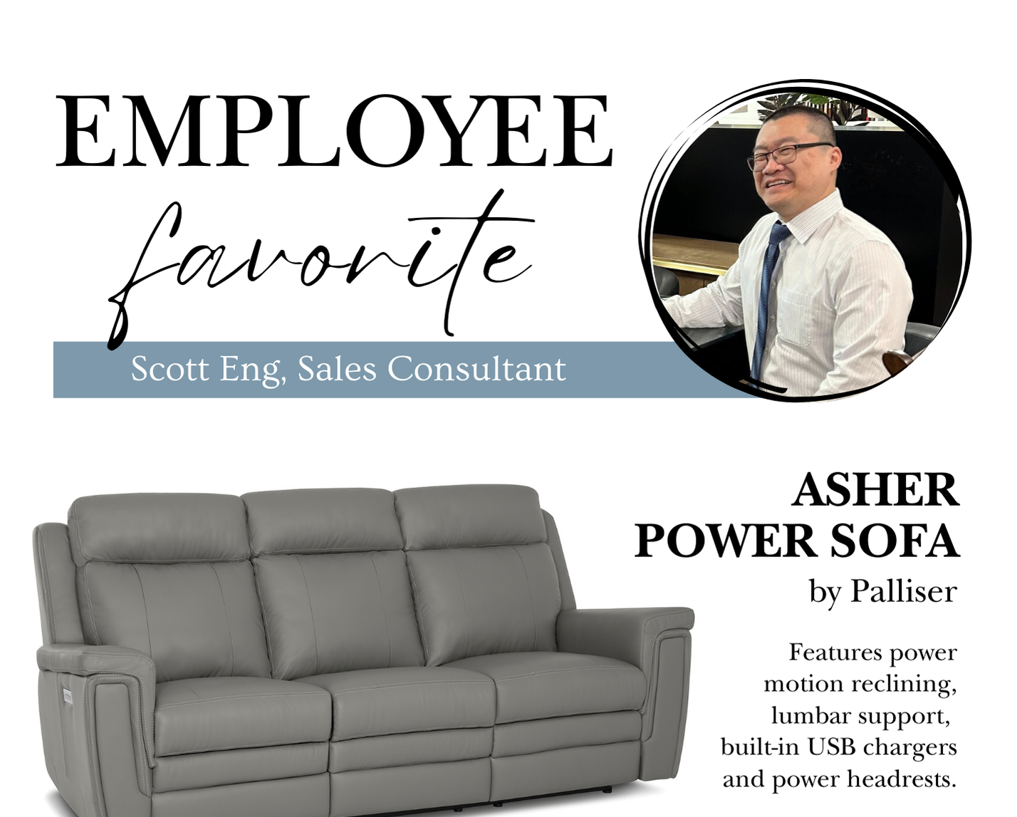 Belfort Furniture Employee Favorite: Palliser Furniture Asher Power Reclining Sofa 