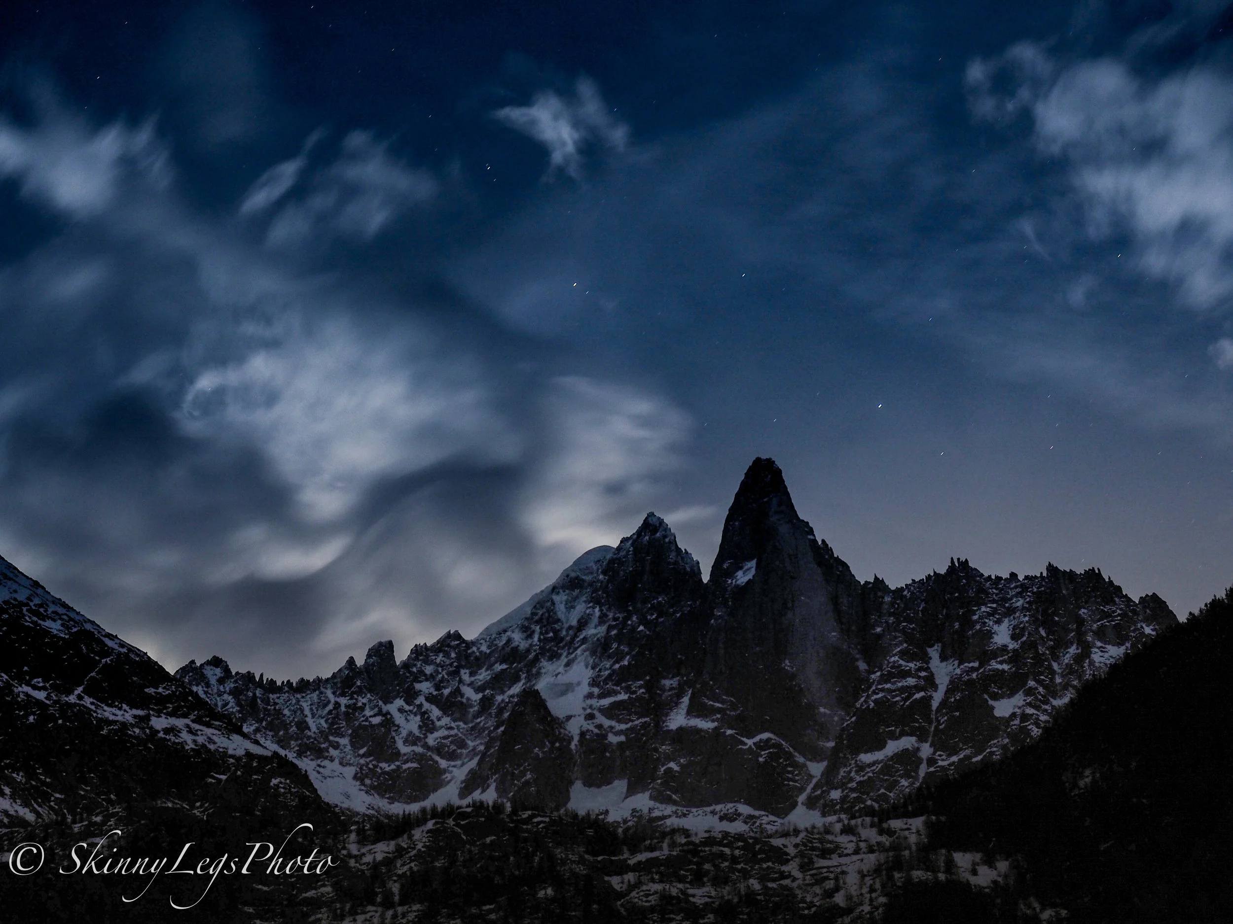 Les Drus at Night