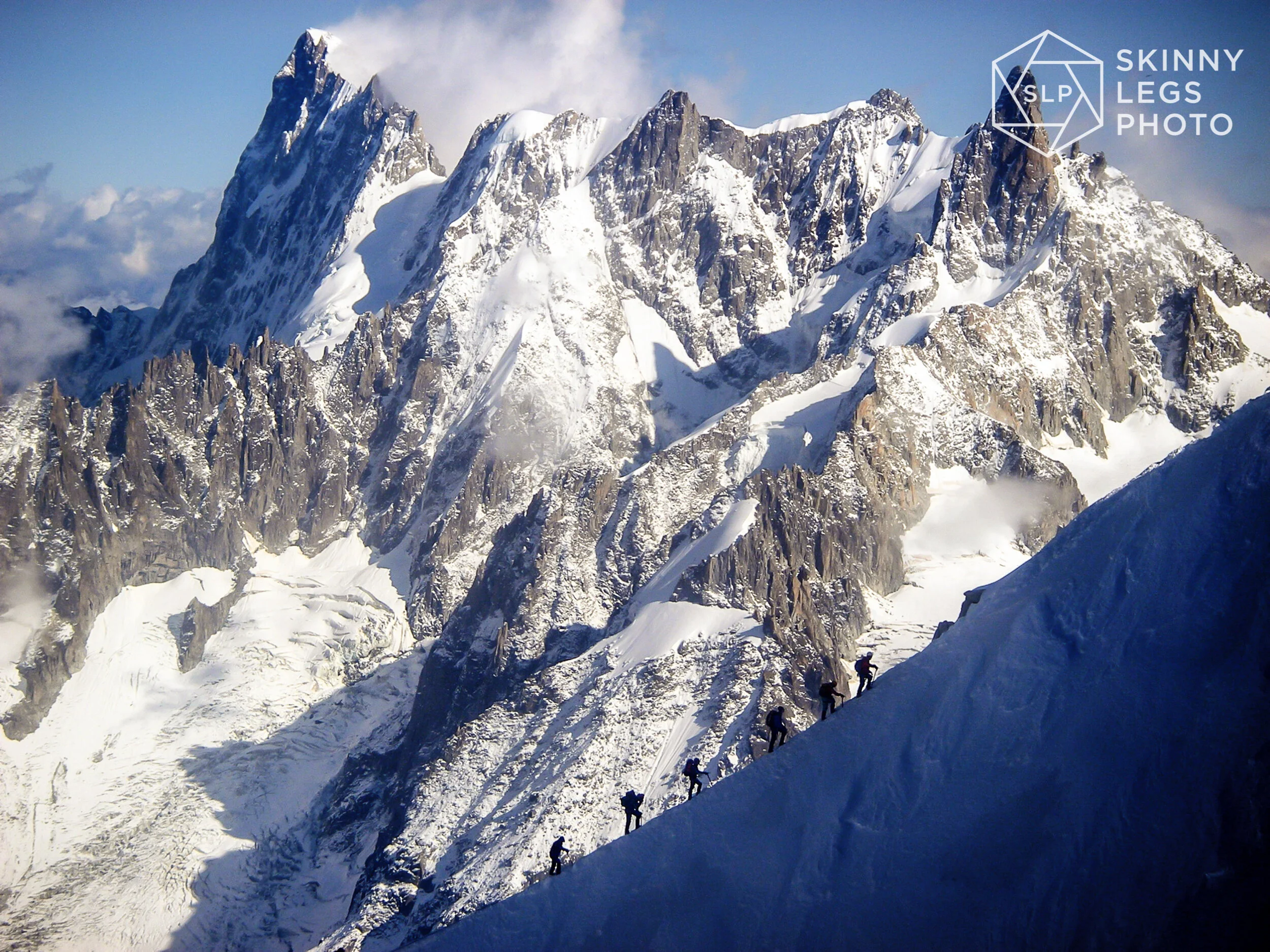 Alpinists on the Midi Ridge