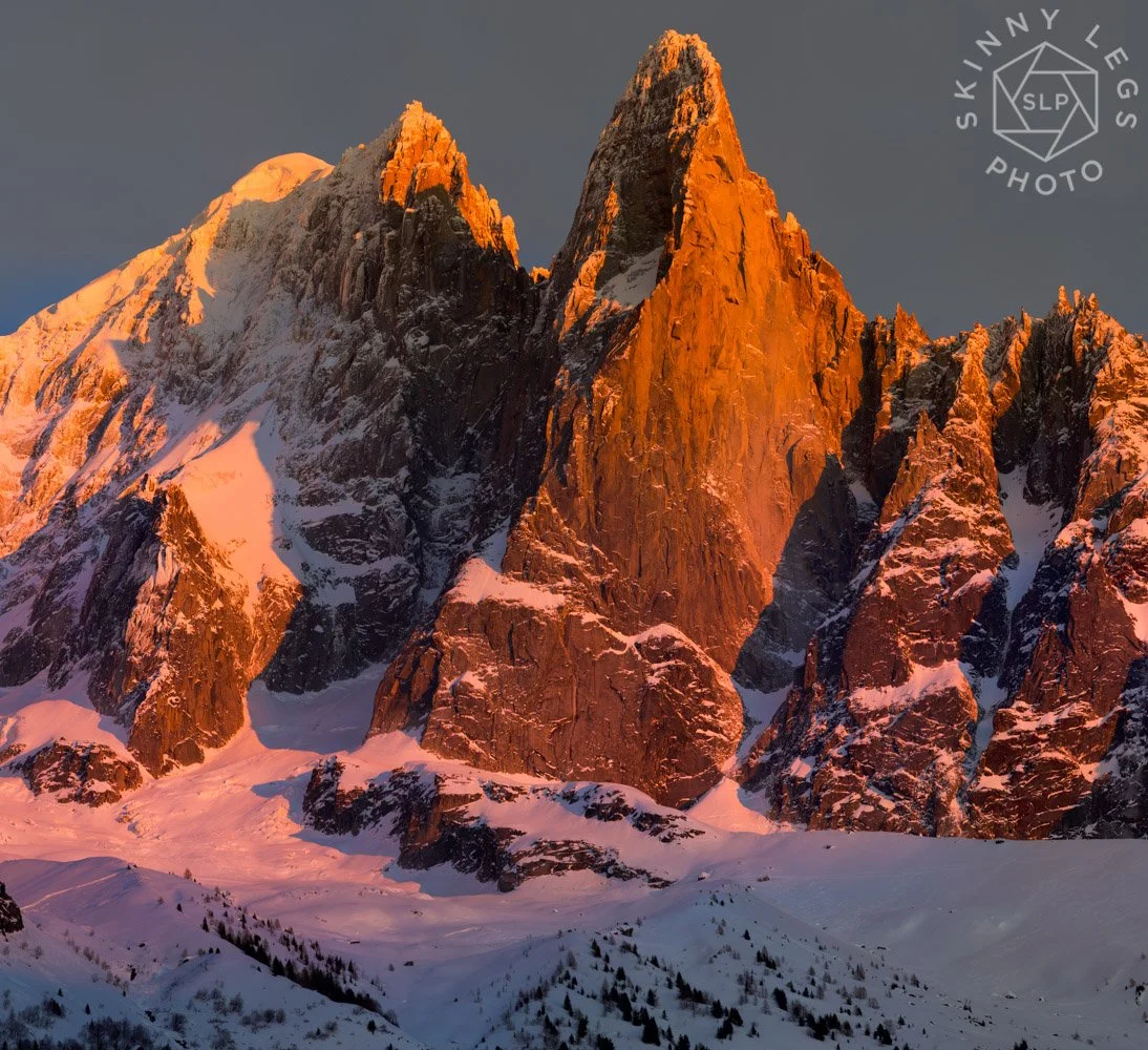 Les Drus Winter Sunset