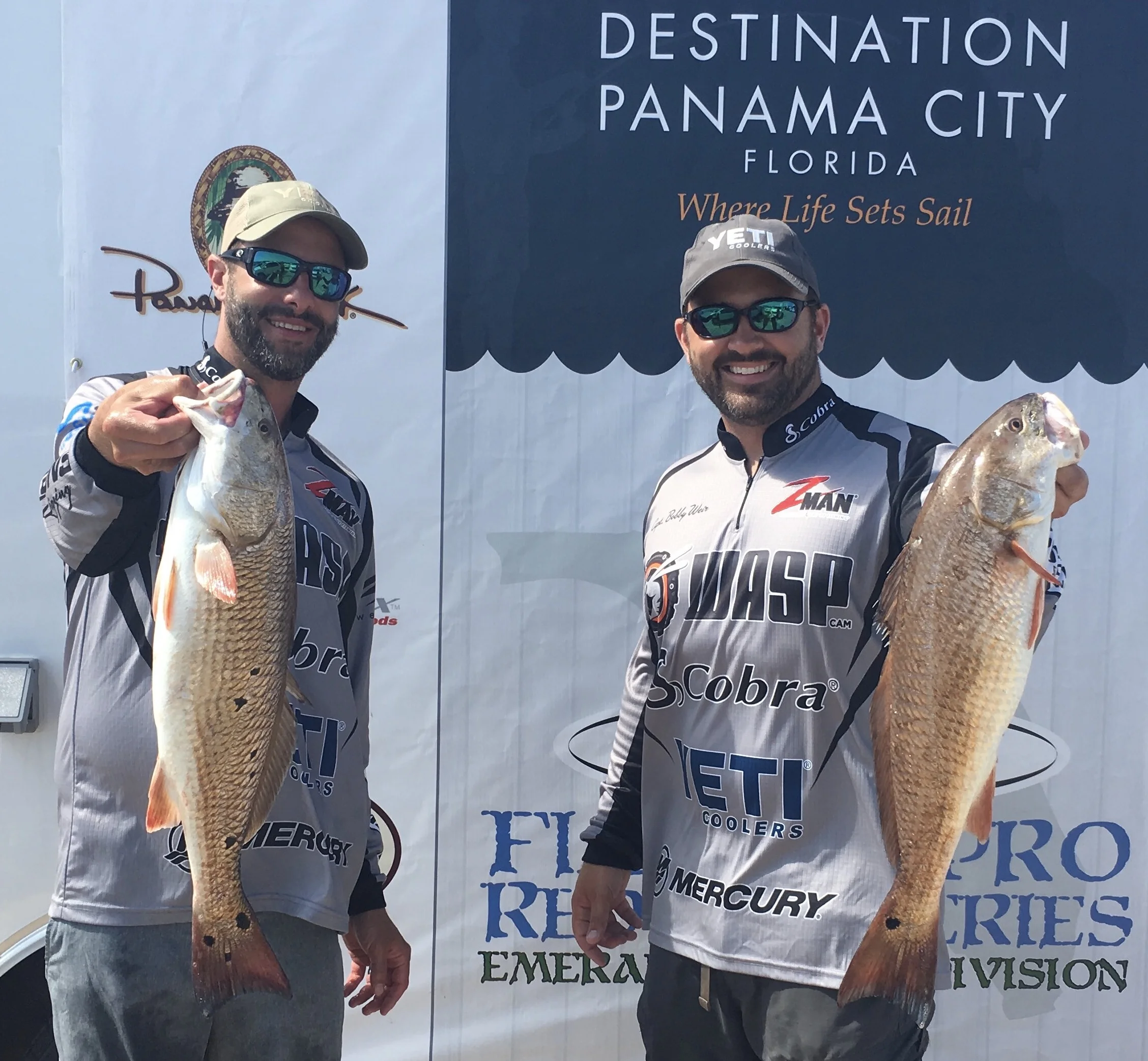 Local anglers Matt Schoen (l) and Bobby Weir (R) of Santa Rosa Beach, Florida