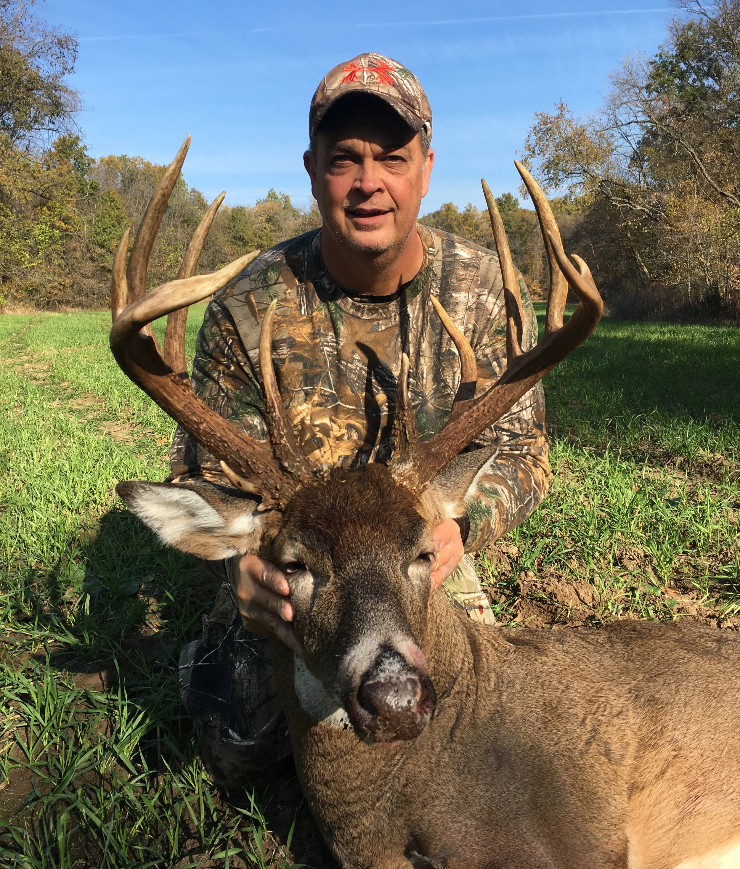It was just 35 degrees out when Mike Lemley of Crestview took this 12-point whitetail buck the morning of Nov. 3. He used a Mathews ZXT Bow on a ladder stand in a hardwoods ridge between crop fields in northeast Missouri.