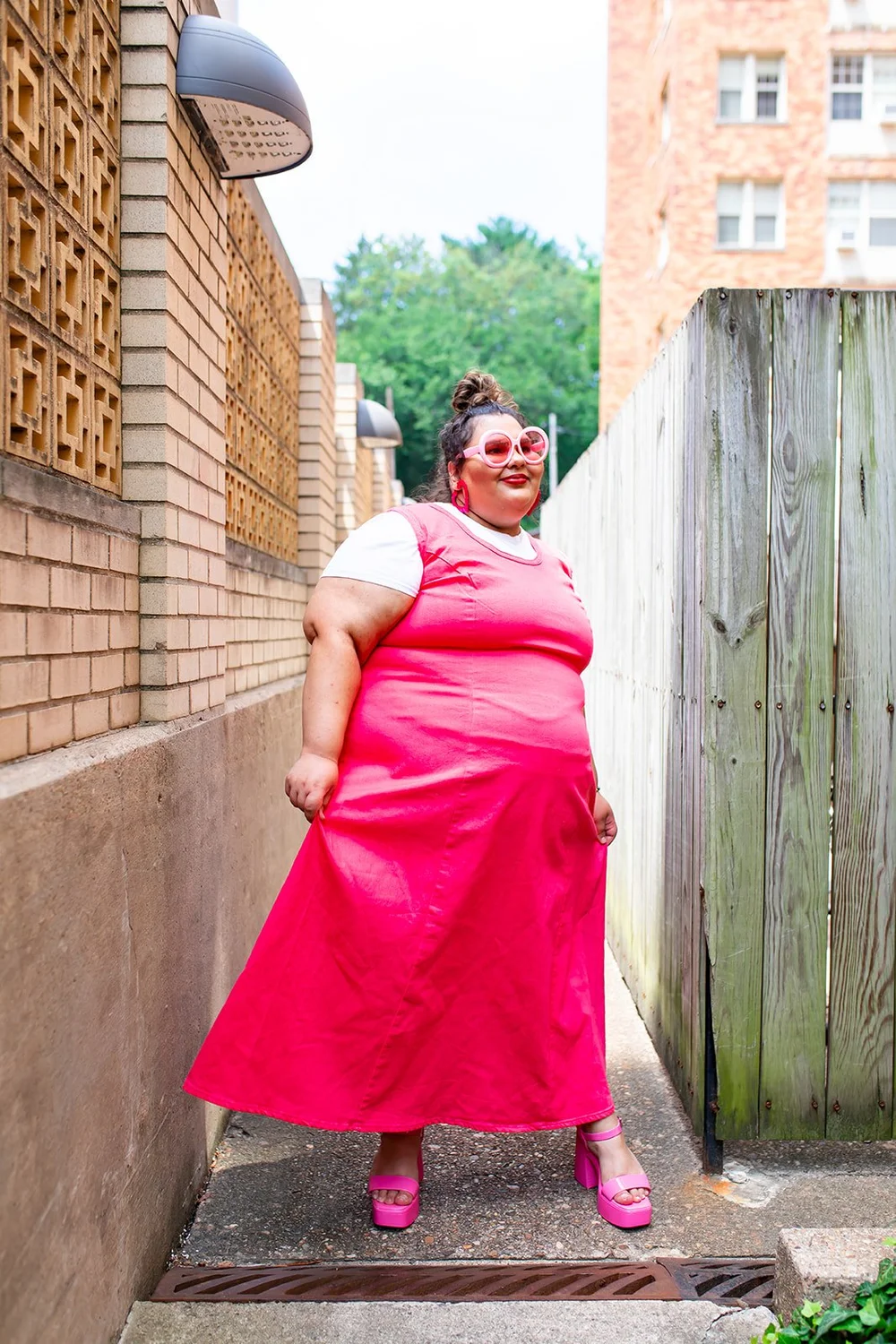 Sleeveless Pink Bold Statement Dress  More Than Your Average