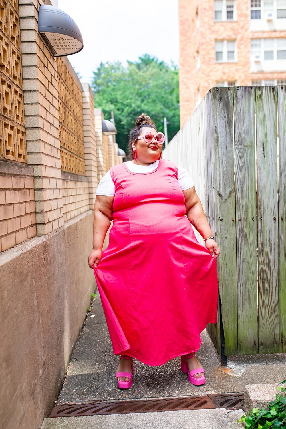 Sleeveless Pink Bold Statement Dress  More Than Your Average