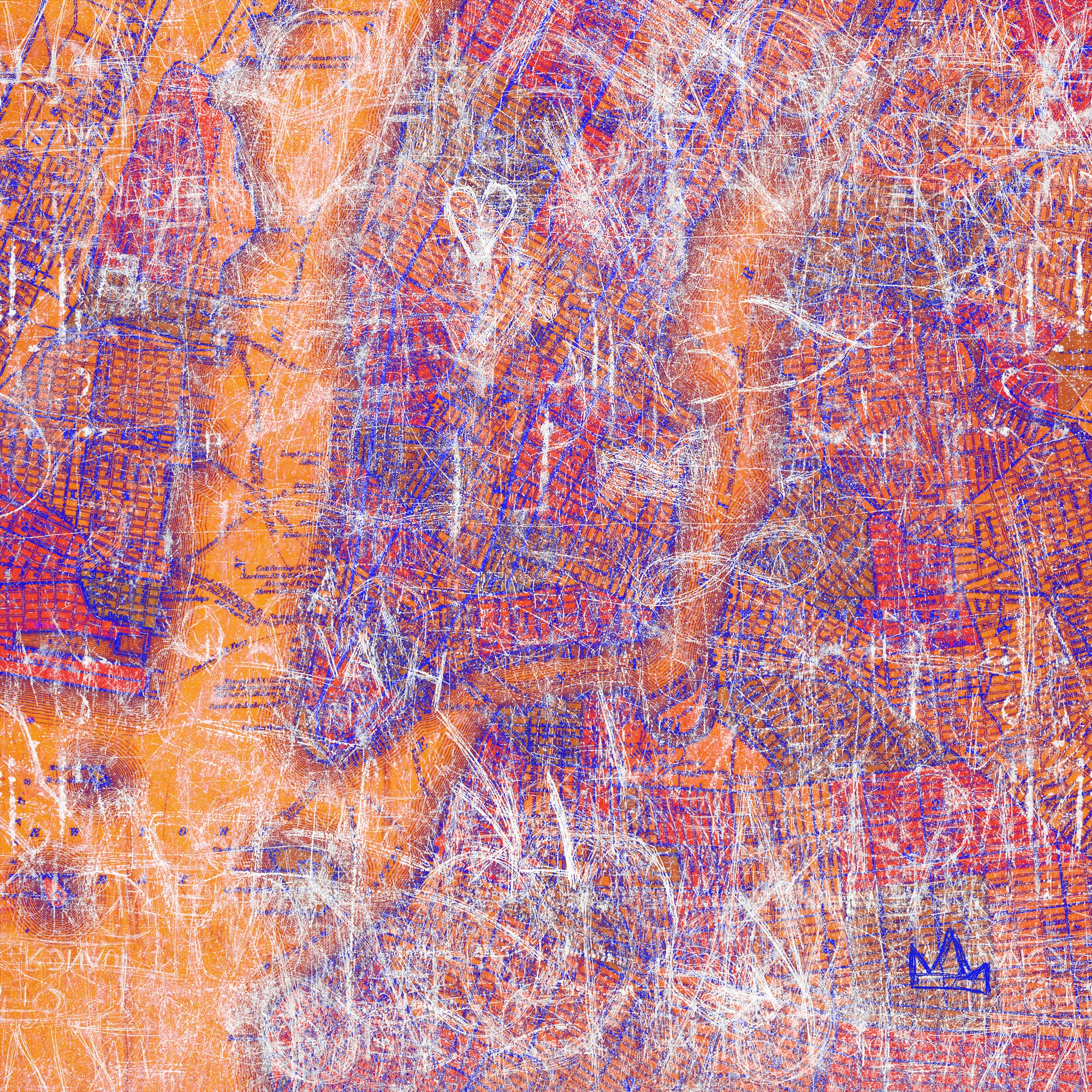 MAP OF BROOKLYN ORANGE MAGENTA