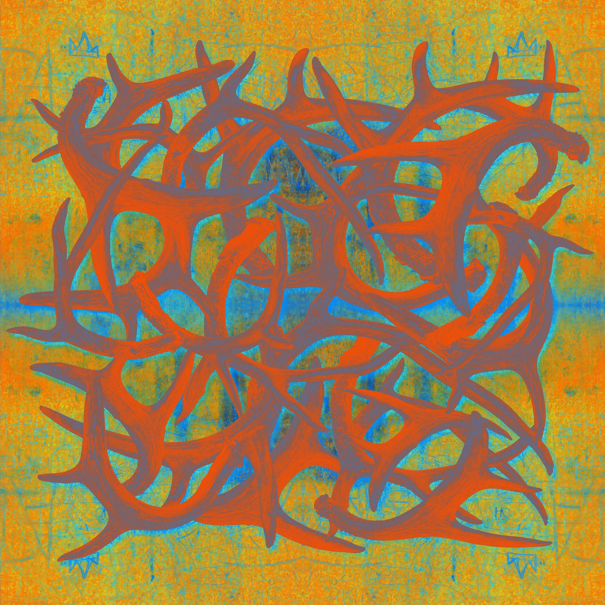 ANTLERS SQUARE ORANGE