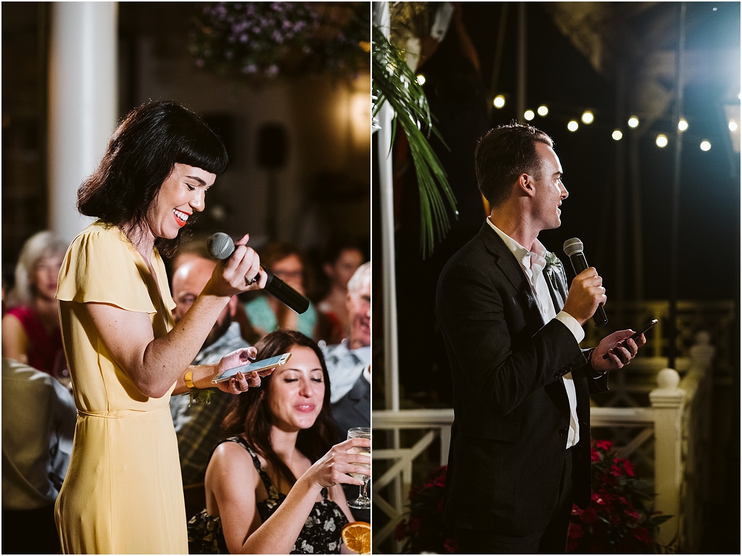 Maid of Honor and Best Man speak at Saddle and Cycle Club Chicago wedding by Michael and Kristin
