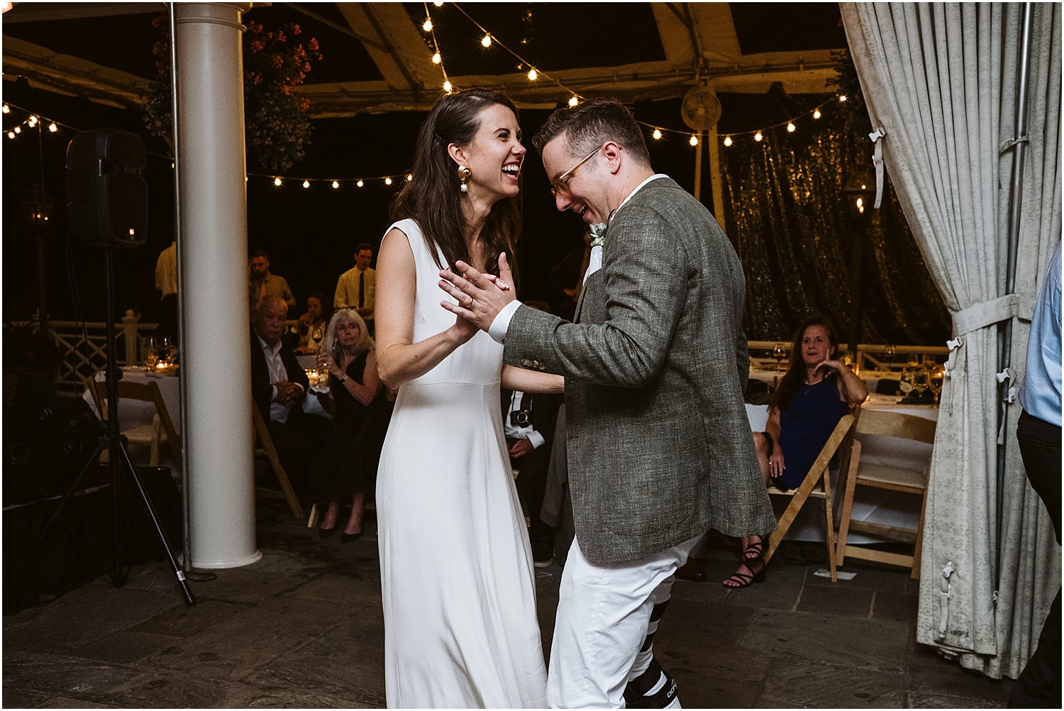 Bride and Groom have their first dance at this Saddle and Cycle Club Chicago wedding by Michael and Kristin
