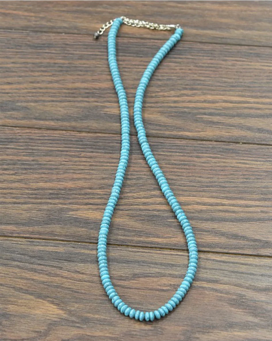 Details of the Makah Necklace from Wild Rag Boutique Beautiful turquoise beads stand out in the best way. #wildragboutique #bohowestern #western #cowgirlstyle #cowgirl #fashion #style