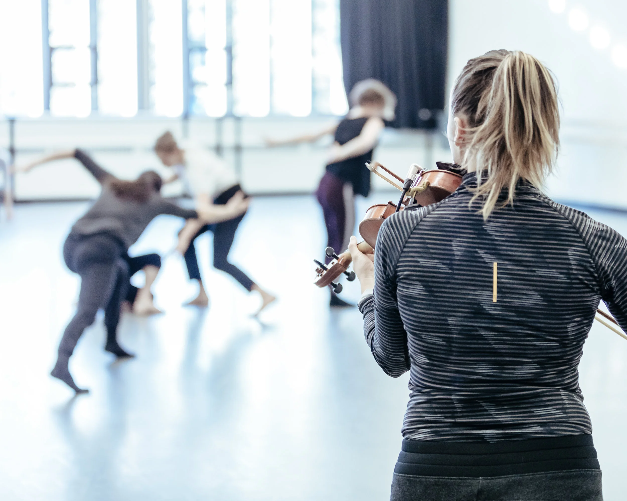 Sarah in rehearsal at Banff Centre for Arts and Creativity. Photography by Jeremy Mimnagh.