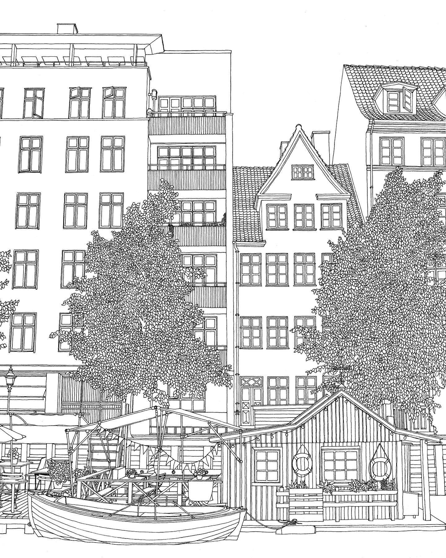 Drawing a lot. And yes, I&rsquo;m gonna color it like the giant child I am 🖍️
&bull;
&bull;
&bull;
&bull;
#copenhagen #copenhagen🇩🇰 #drawing #penandink #coloring #treestreestrees #christianshavn #k&oslash;benhavn #denmarklife #tegning #kunst #kuns