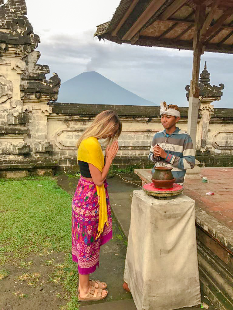 Blessing at Pura Lempuyang Luhur