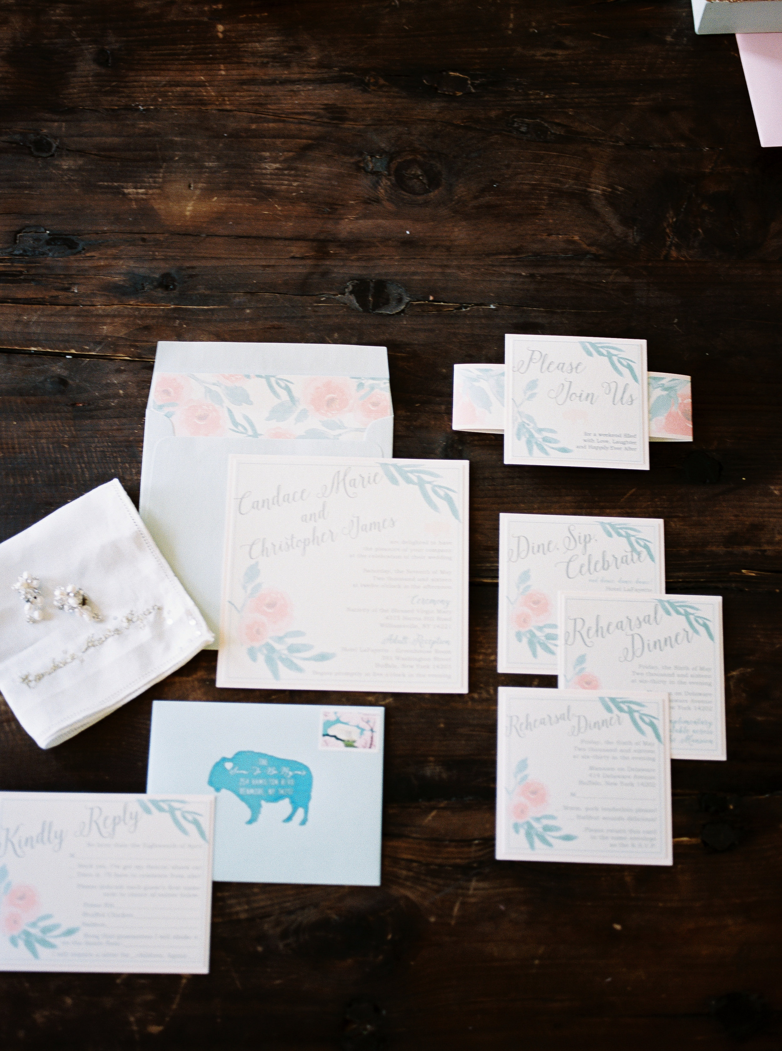 Light and airy wedding invitations