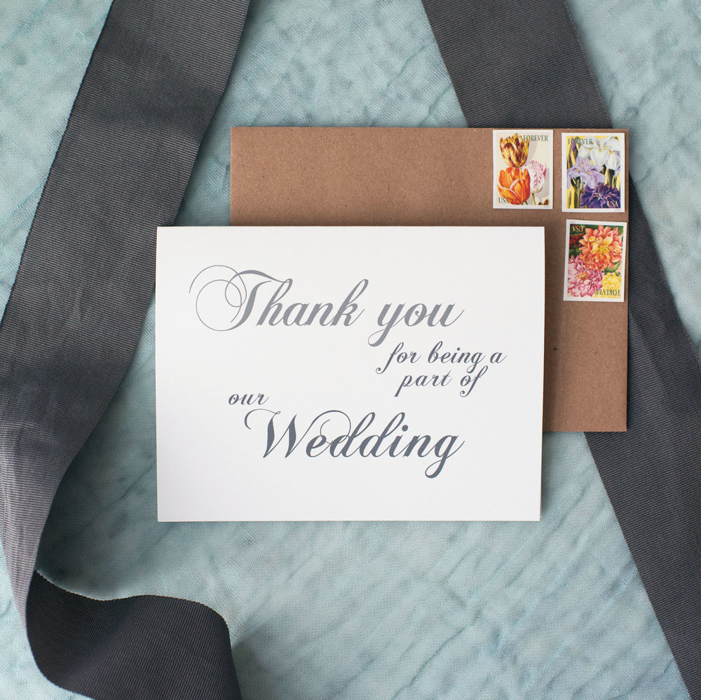 Thank You For Being A Part Of Our Wedding Card Rock Candie Designs Custom Wedding Stationery Greeting Cards Buffalo Ny