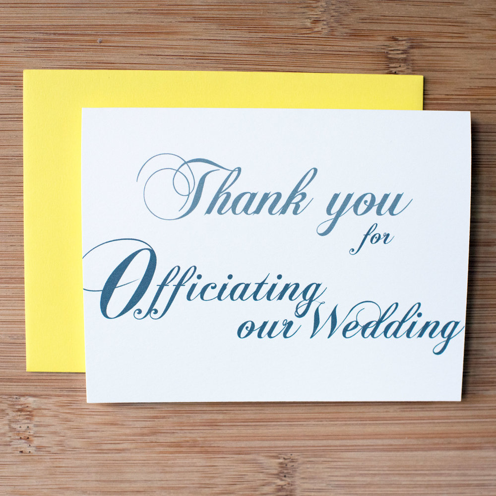 Thank You For Officiating Our Wedding Card Rock Candie Designs Custom Wedding Stationery Greeting Cards Buffalo Ny
