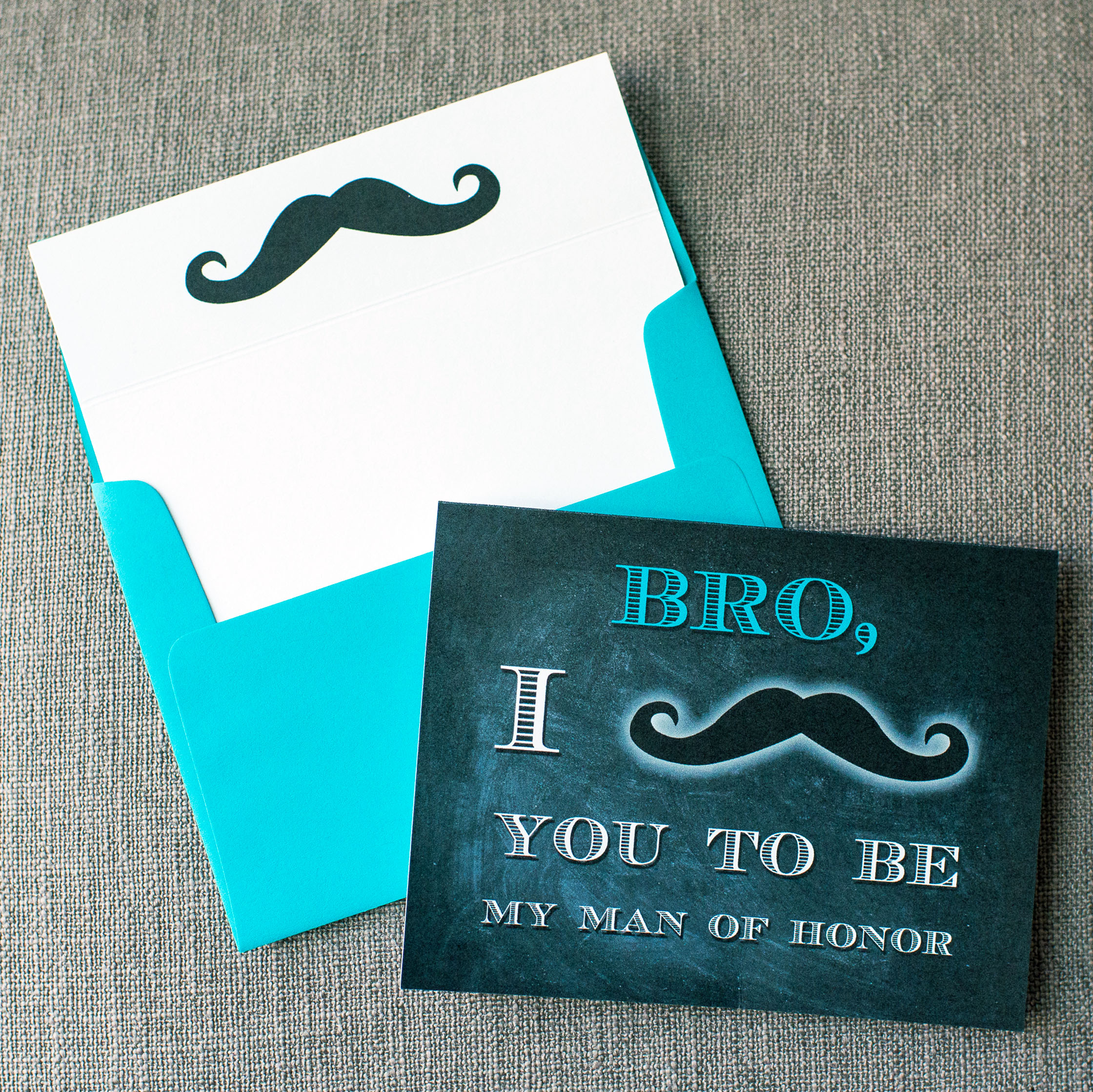 I Mustache You - Blue Bro Card