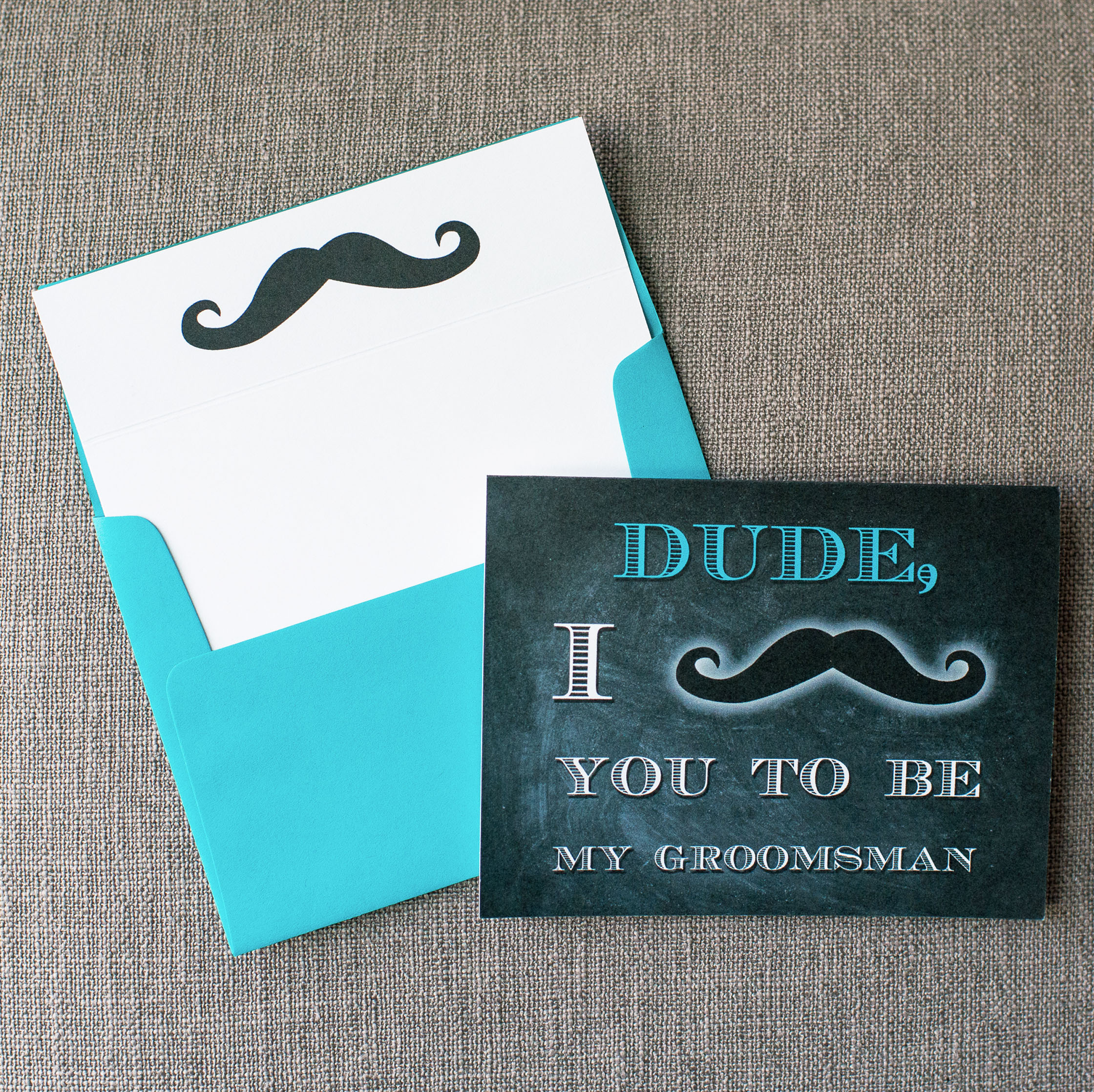 I Mustache You - Blue Dude Card
