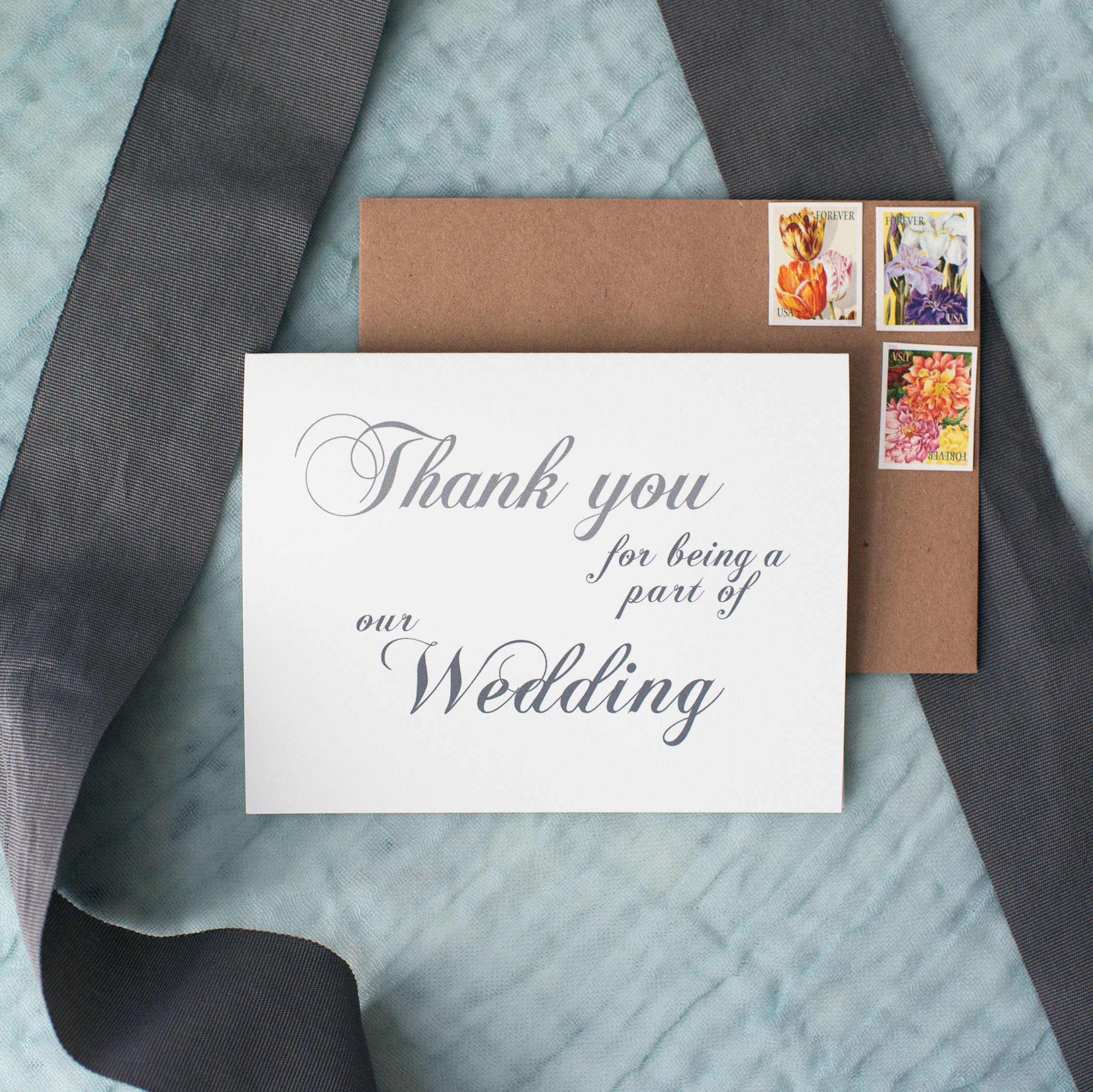 Thank You For Being a Part of Our Wedding Card