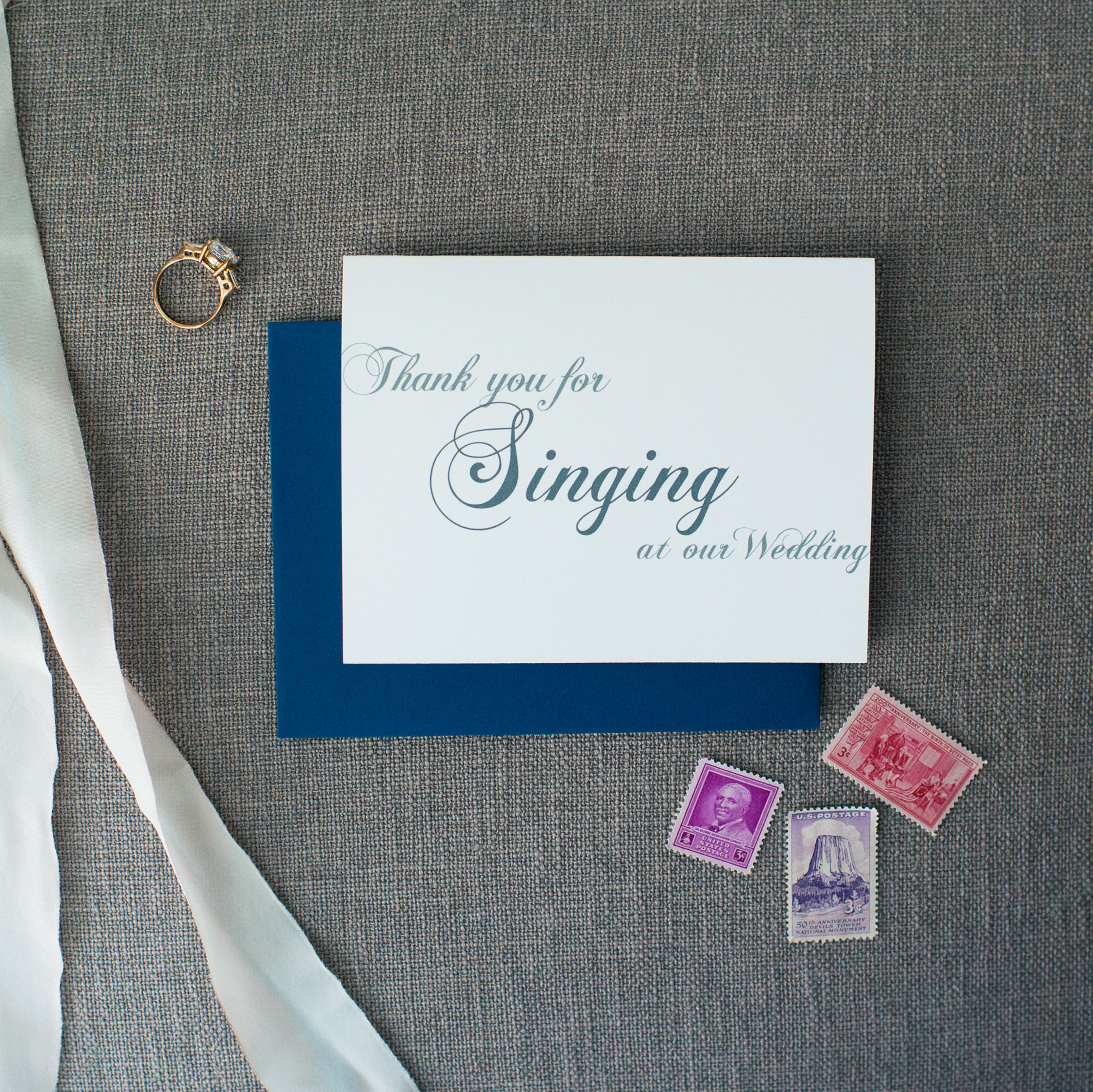 Thank You For Singing At Our Wedding Card