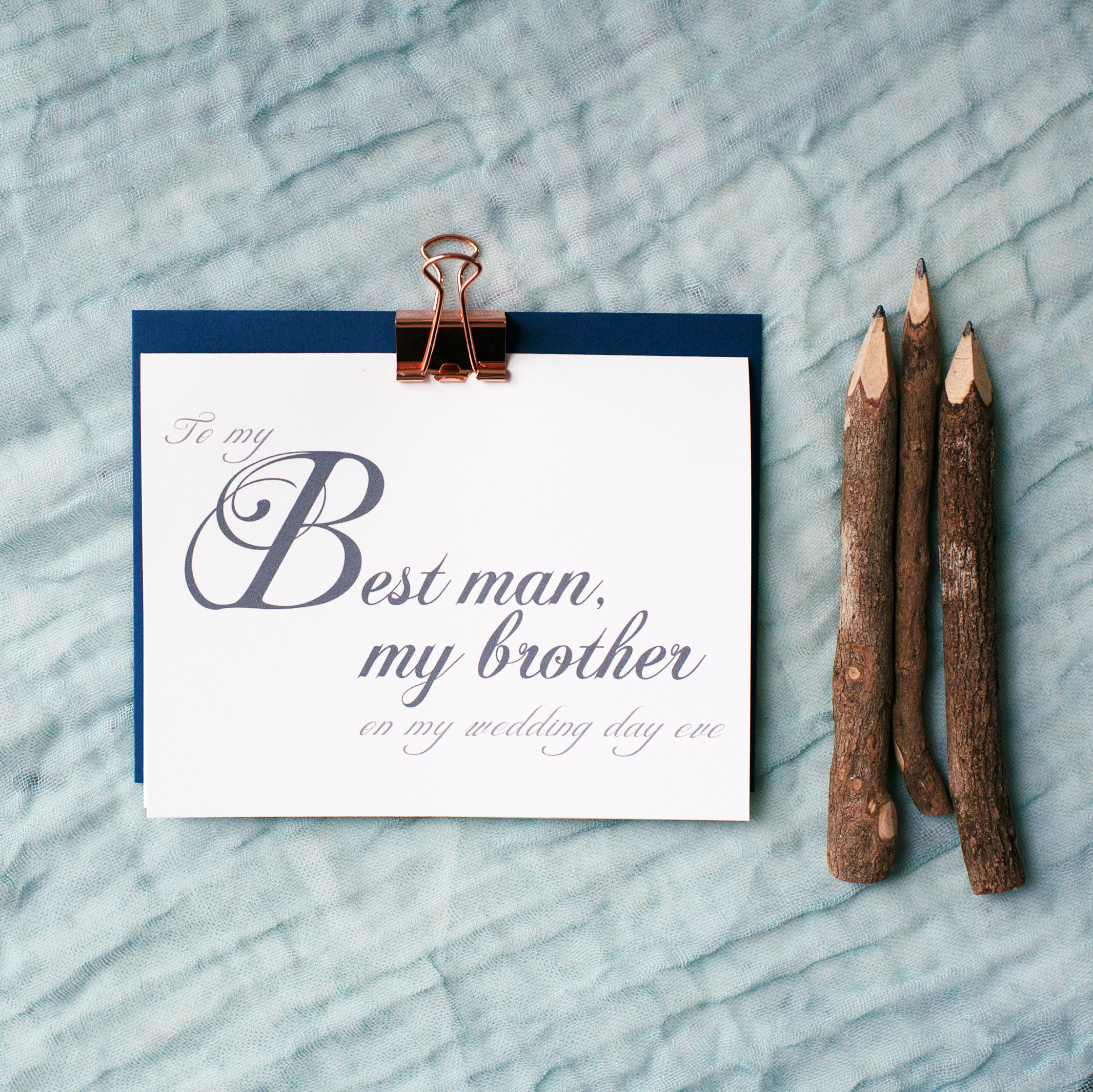 To My Best Man, My Brother On My Wedding Day Eve Card