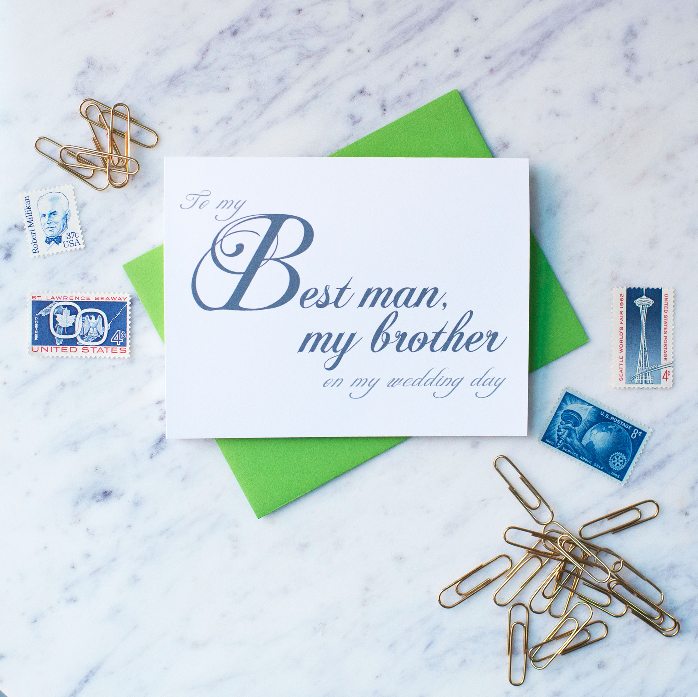 To My Best Man, My Brother On My Wedding Day Card