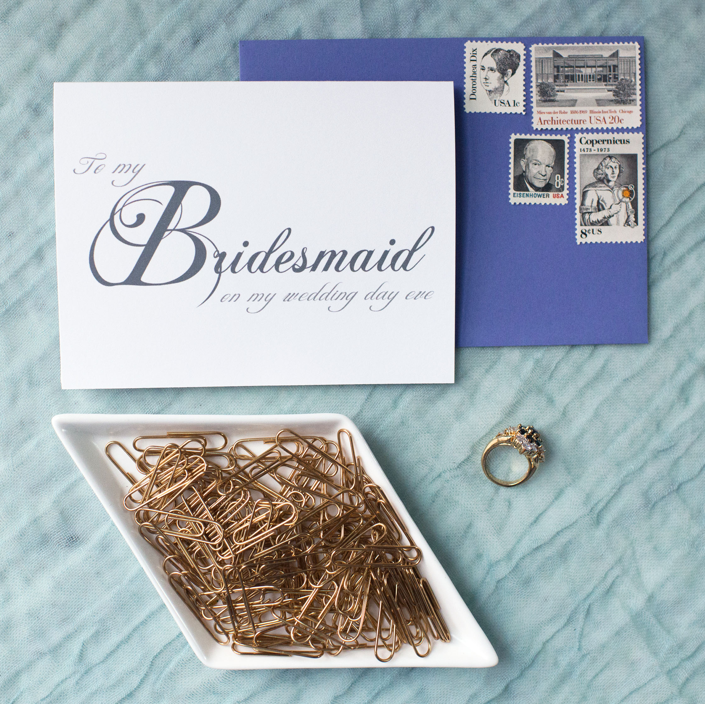To My Bridesmaid On My Wedding Day Eve Card