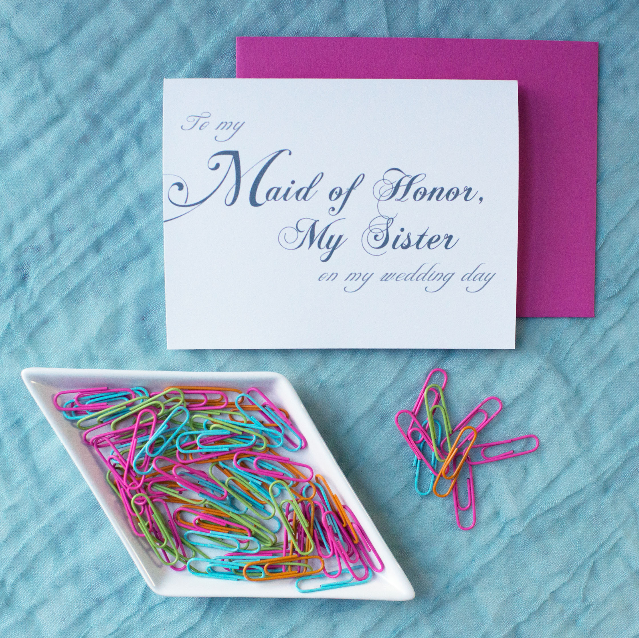 To My Maid of Honor, My Sister On My Wedding Day Card