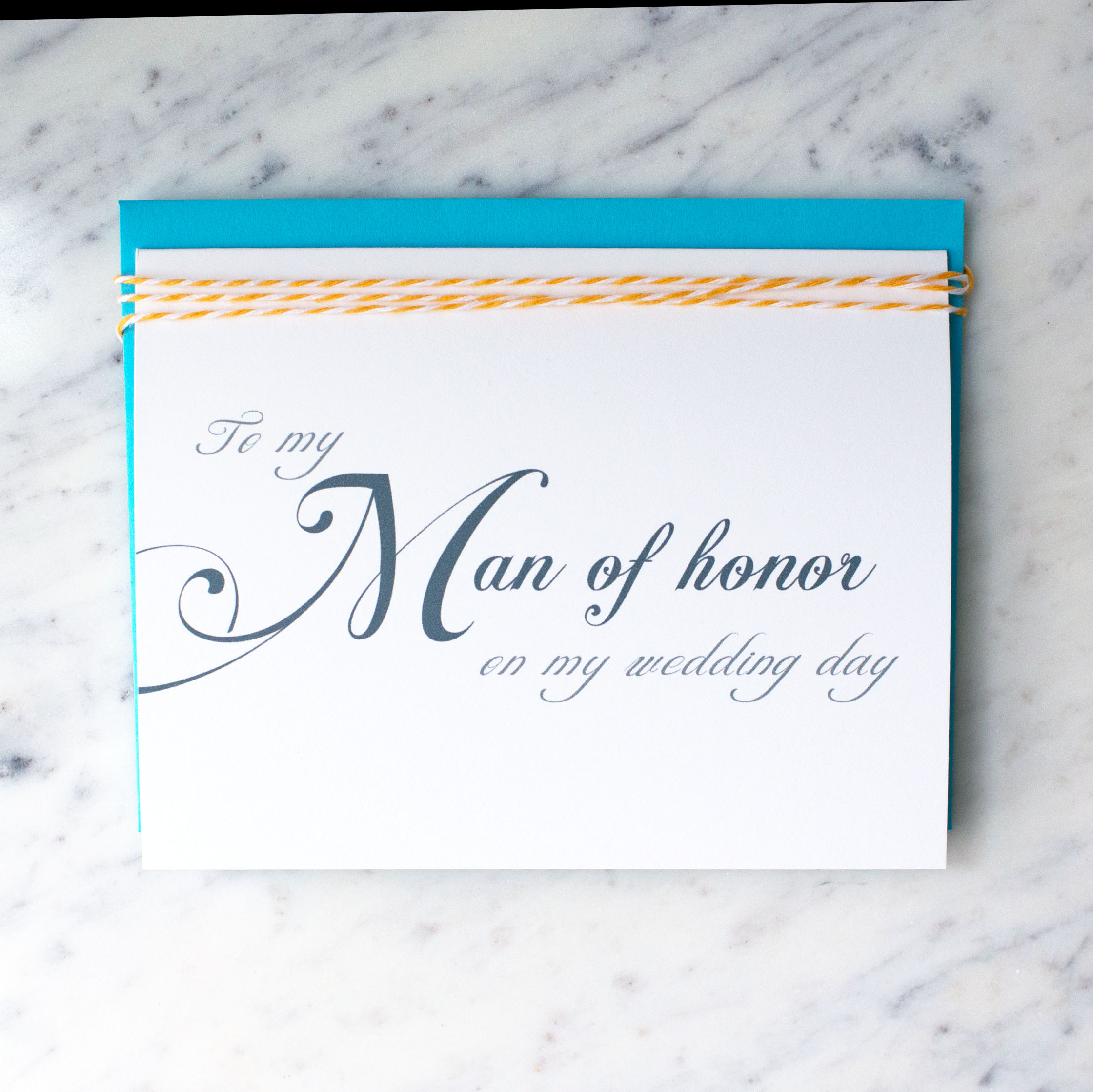 To My Man of Honor on My Wedding Day Card