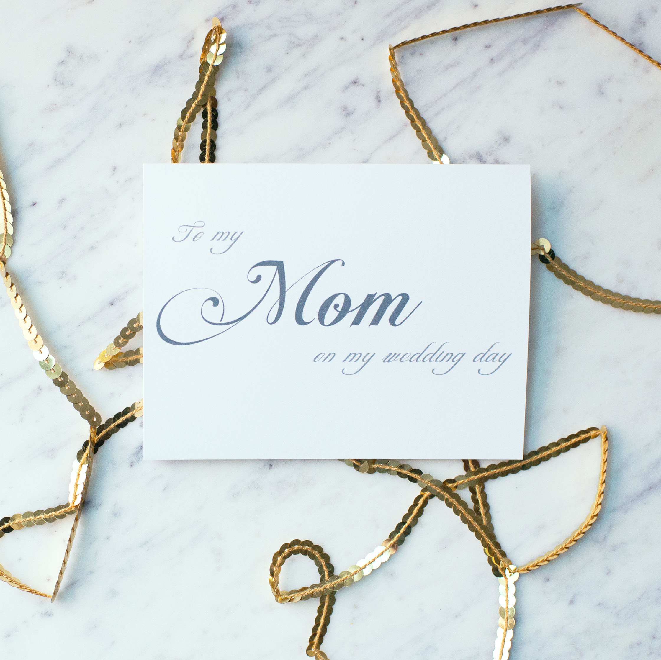 To My Mom On My Wedding Day Card