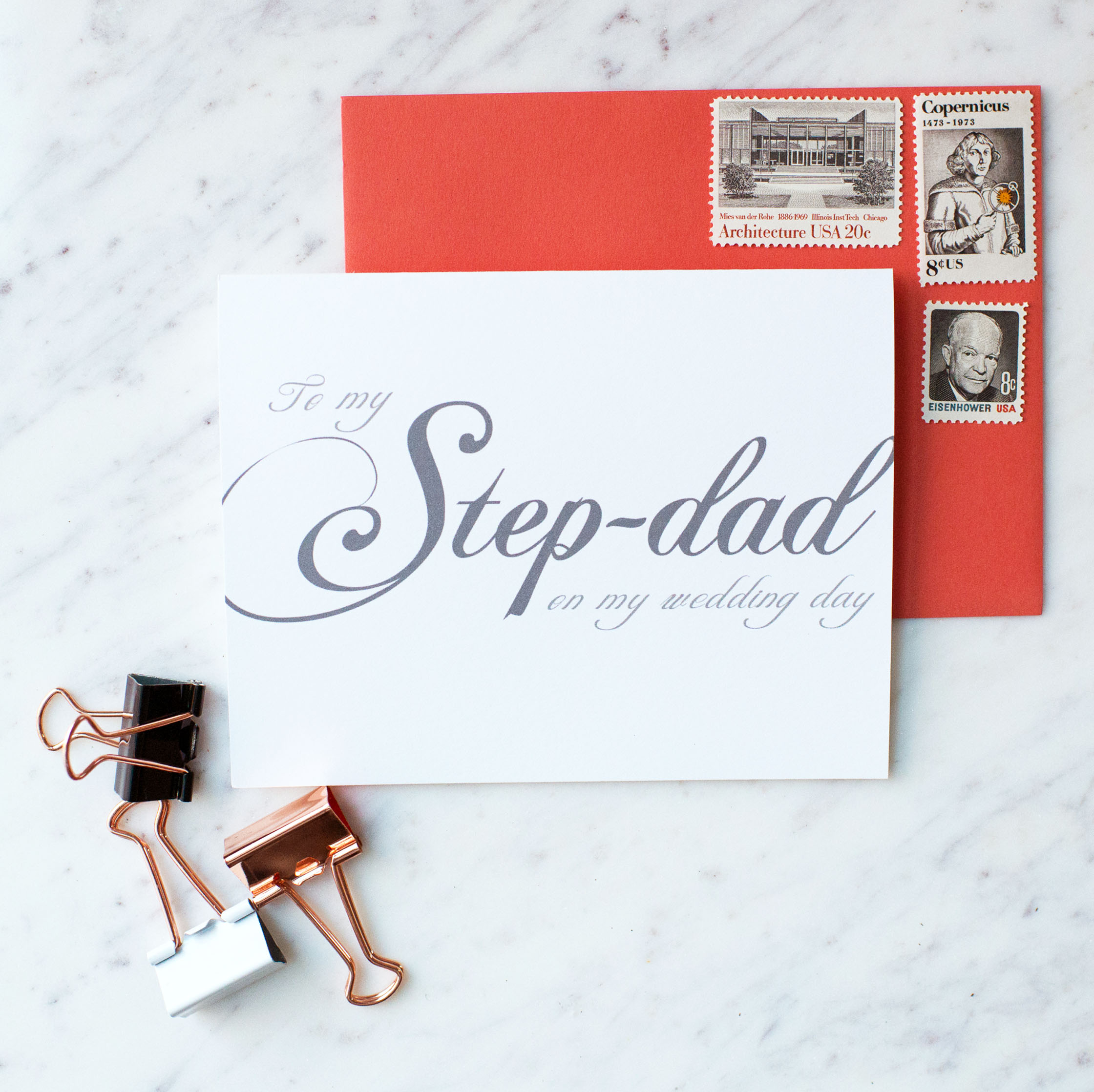To My Step-Dad On My Wedding Day Card