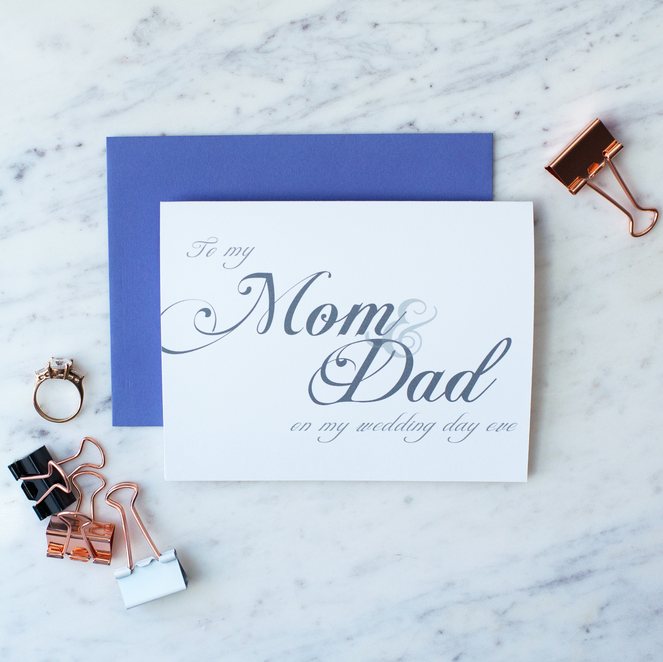 To My Mom & Dad On My Wedding Day Eve Card