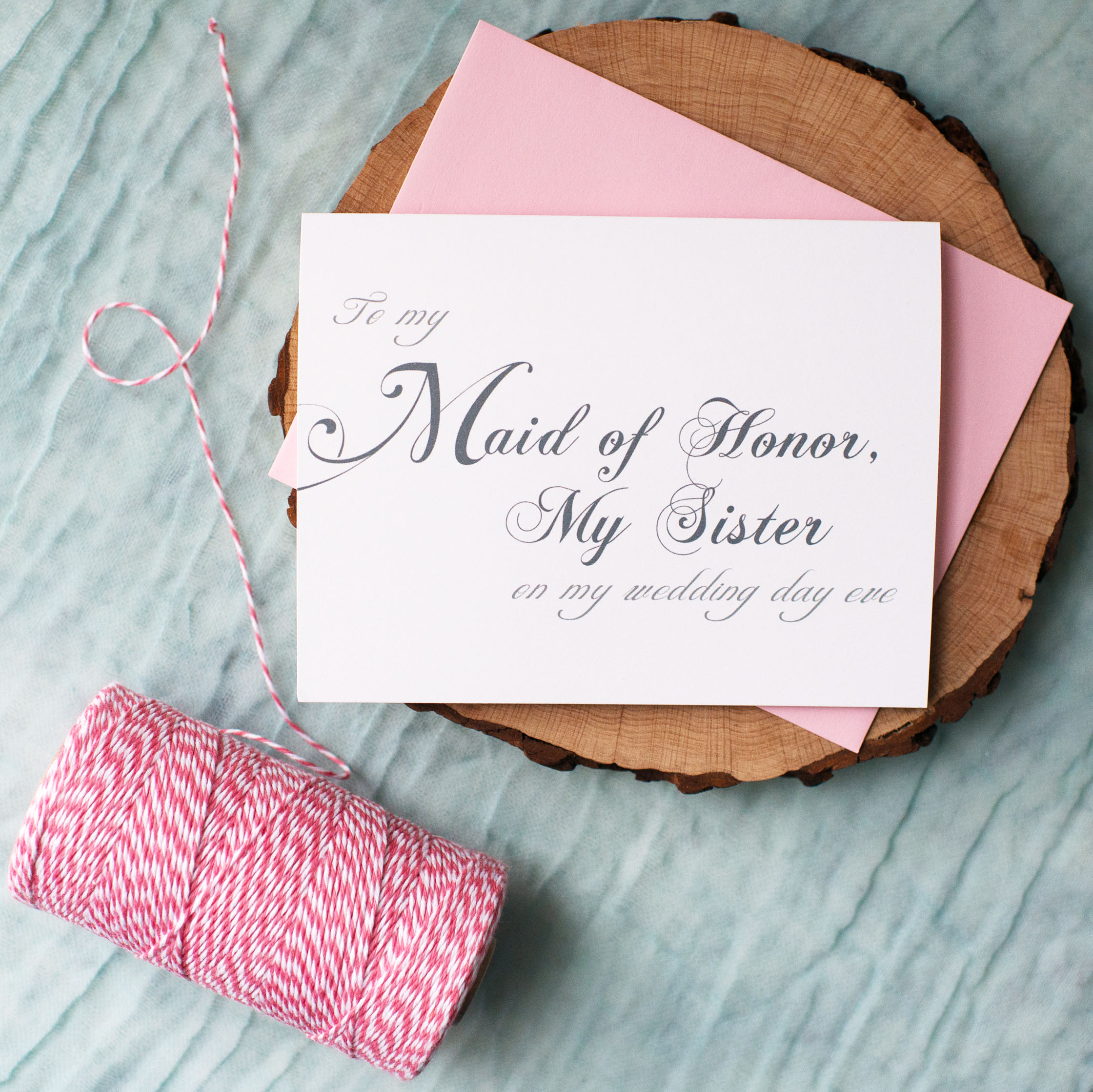 To My Maid of Honor, My Sister On My Wedding Day Eve Card