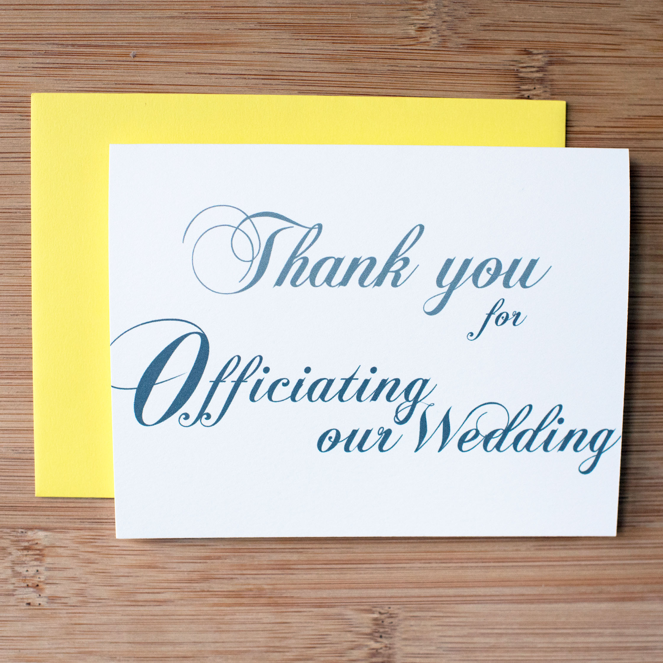 Thank You for Officiating Our Wedding Card