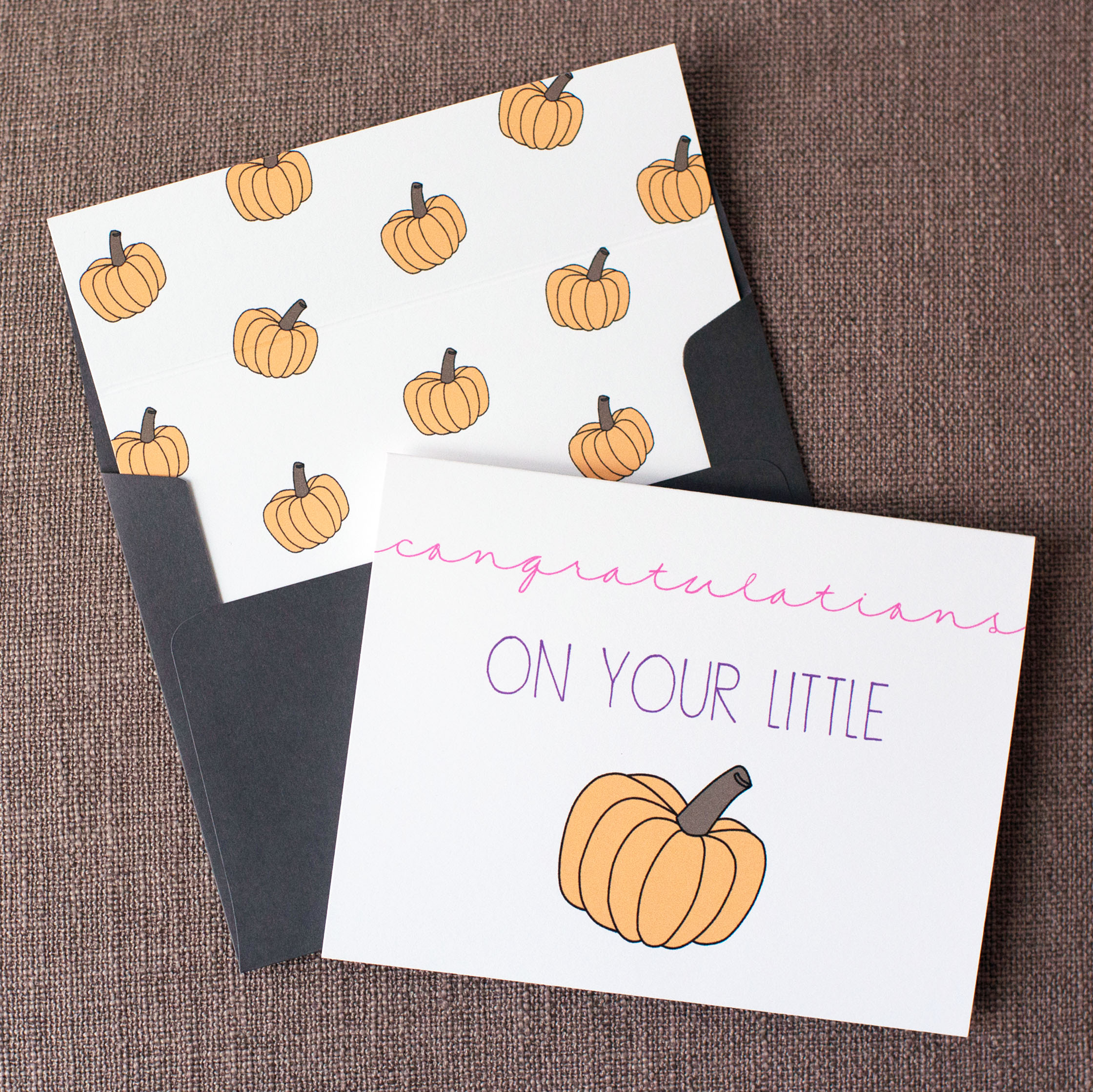 Congratulations On Your Little Pumpkin - Pink Card