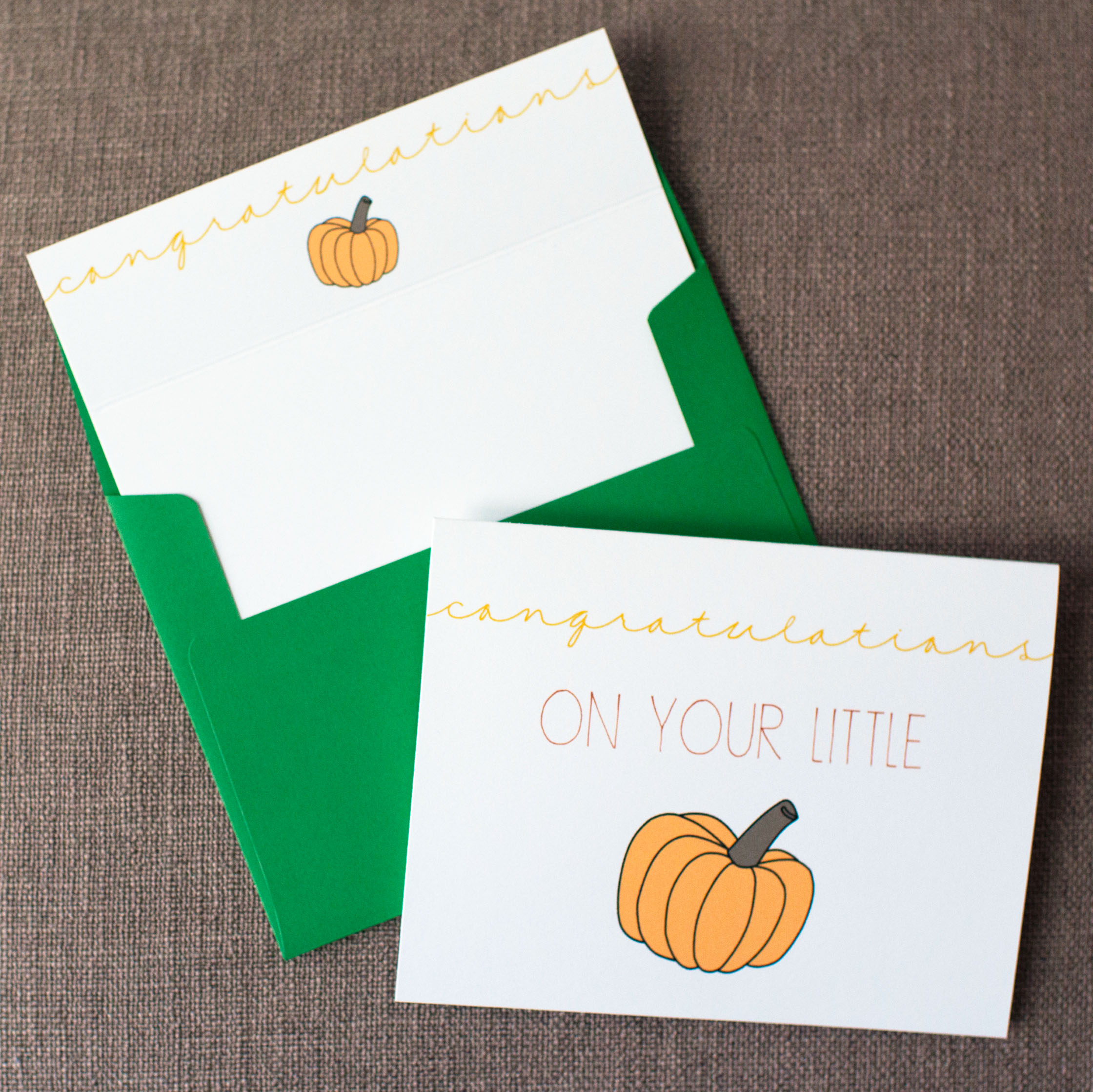 Congratulations On Your Little Pumpkin - Yellow Card