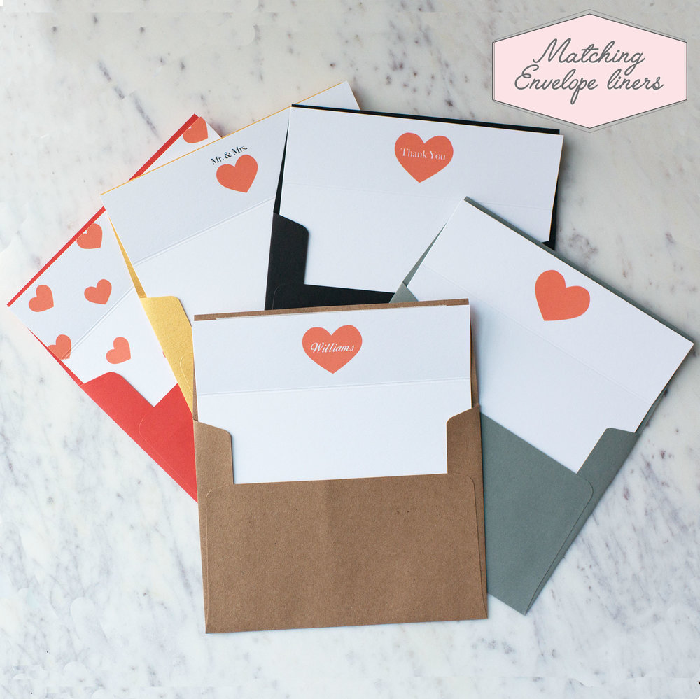 Personalized Heart Envelope Liner — Rock Candie Designs Custom