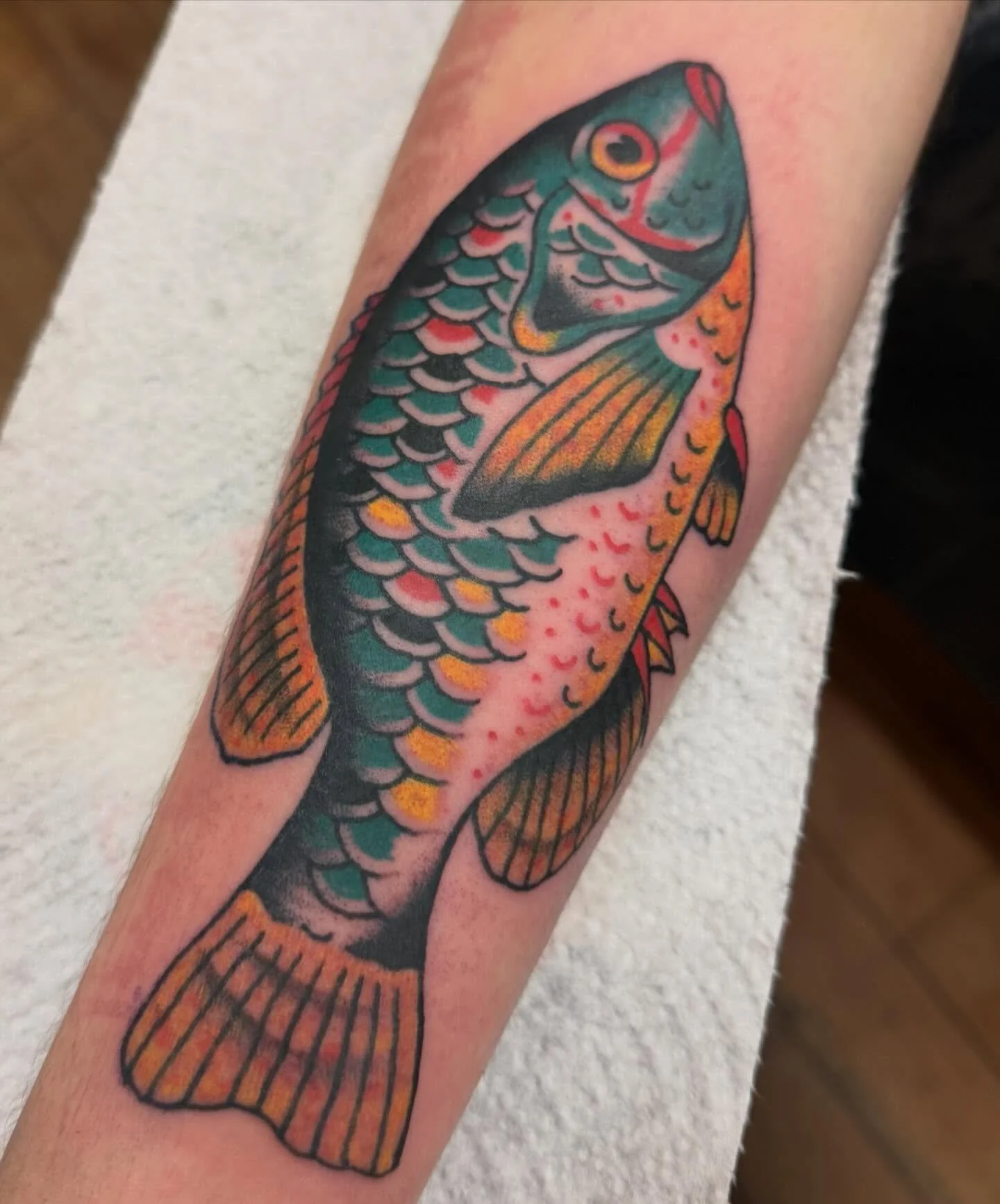 I love tattooing nature. Would love to do more. THANKS LYN🐟🐟

@blackrosetattooky 

#traditionaltattoo lexingtonky #blackrosetattoo