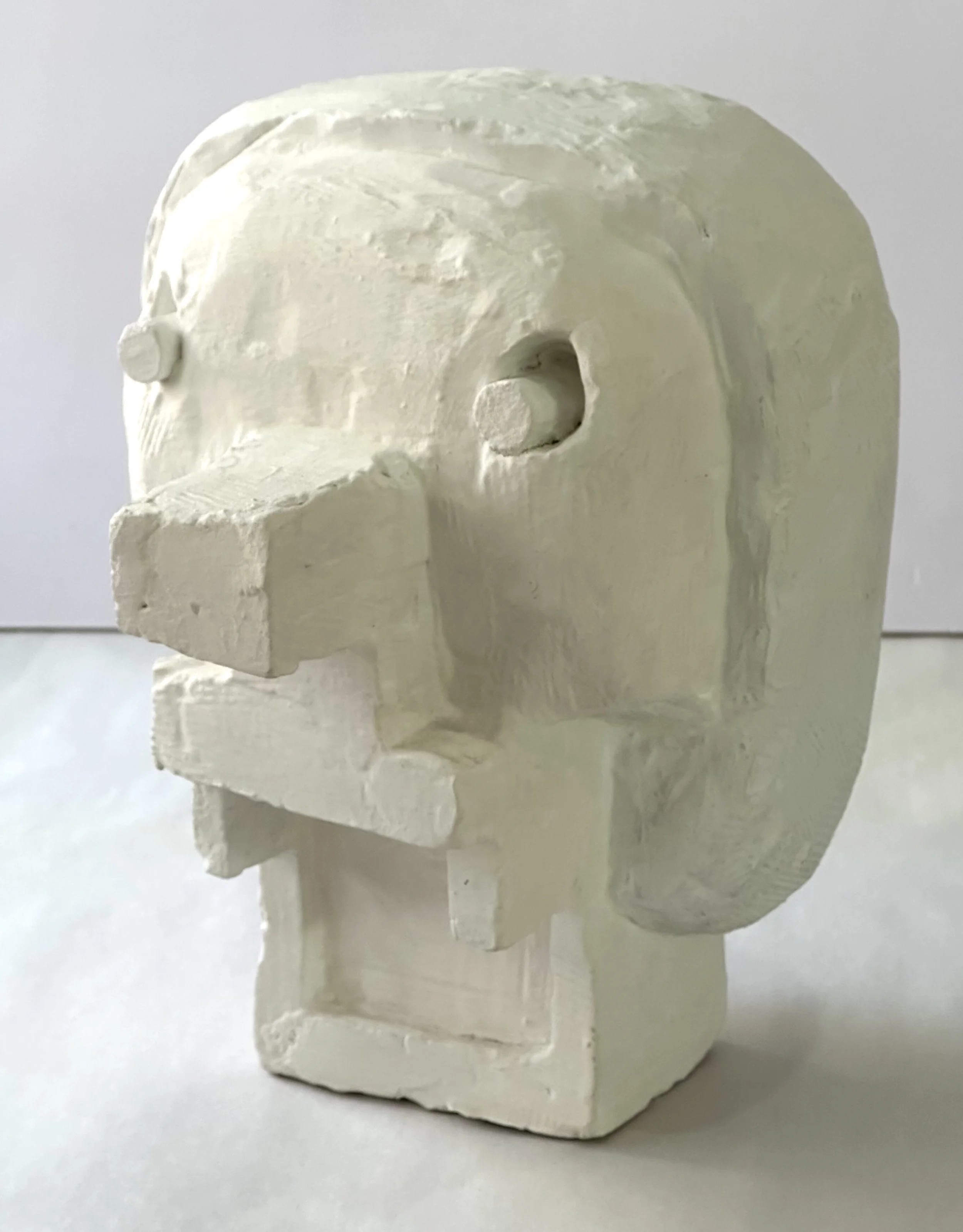 Cabeza (Head)
Plaster, wood and acrylic
8.2 in x 10.4 in x 7.7 in
2010