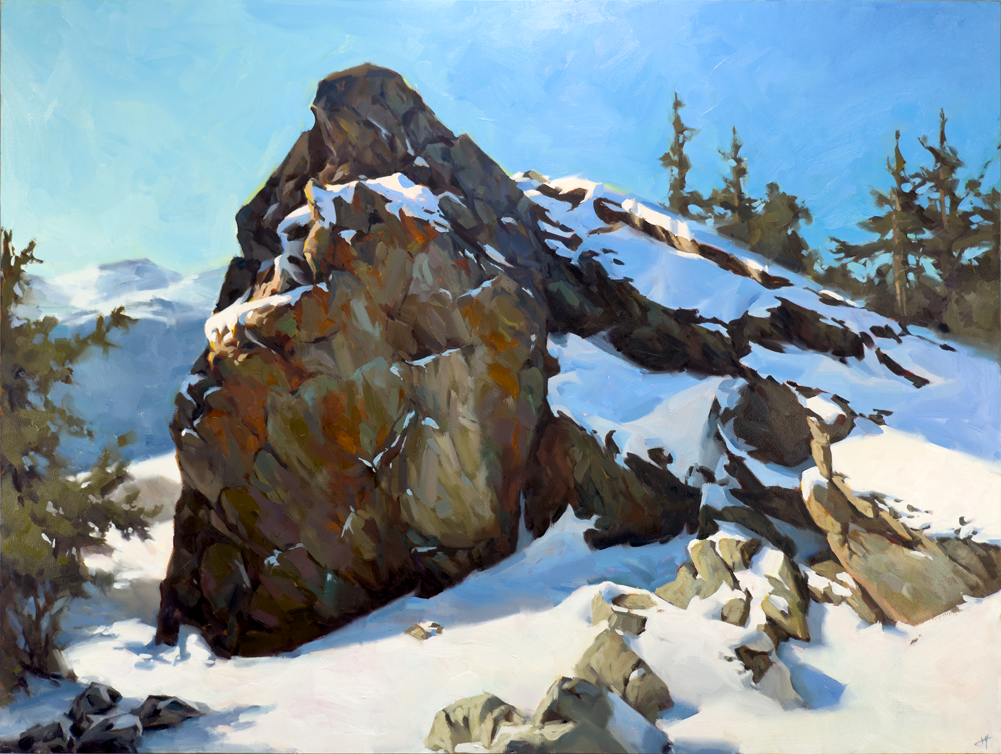 Counterbalance, 2025. Oil on panel, 36 × 48 in.