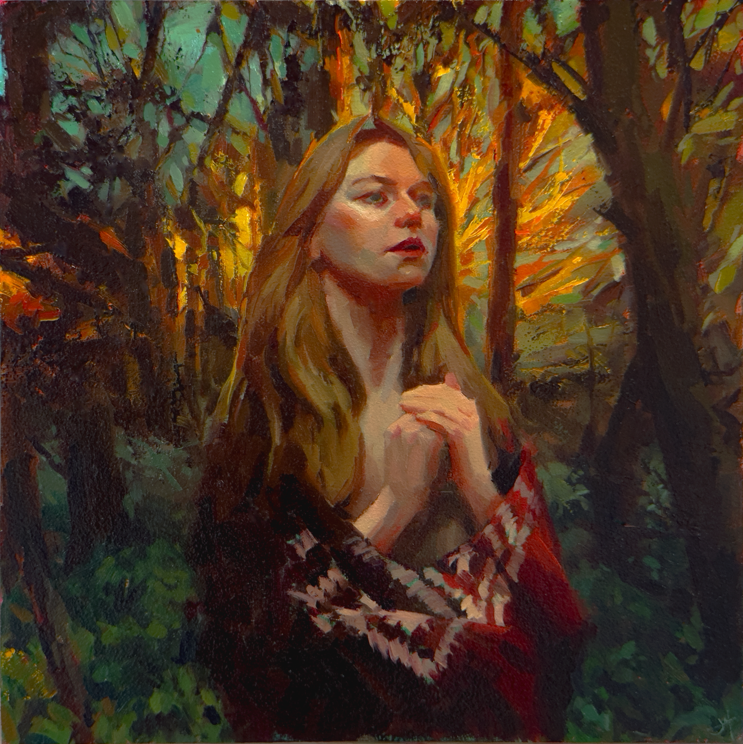 Silva Lux, 2025. Oil on panel, 12 x 12 in.