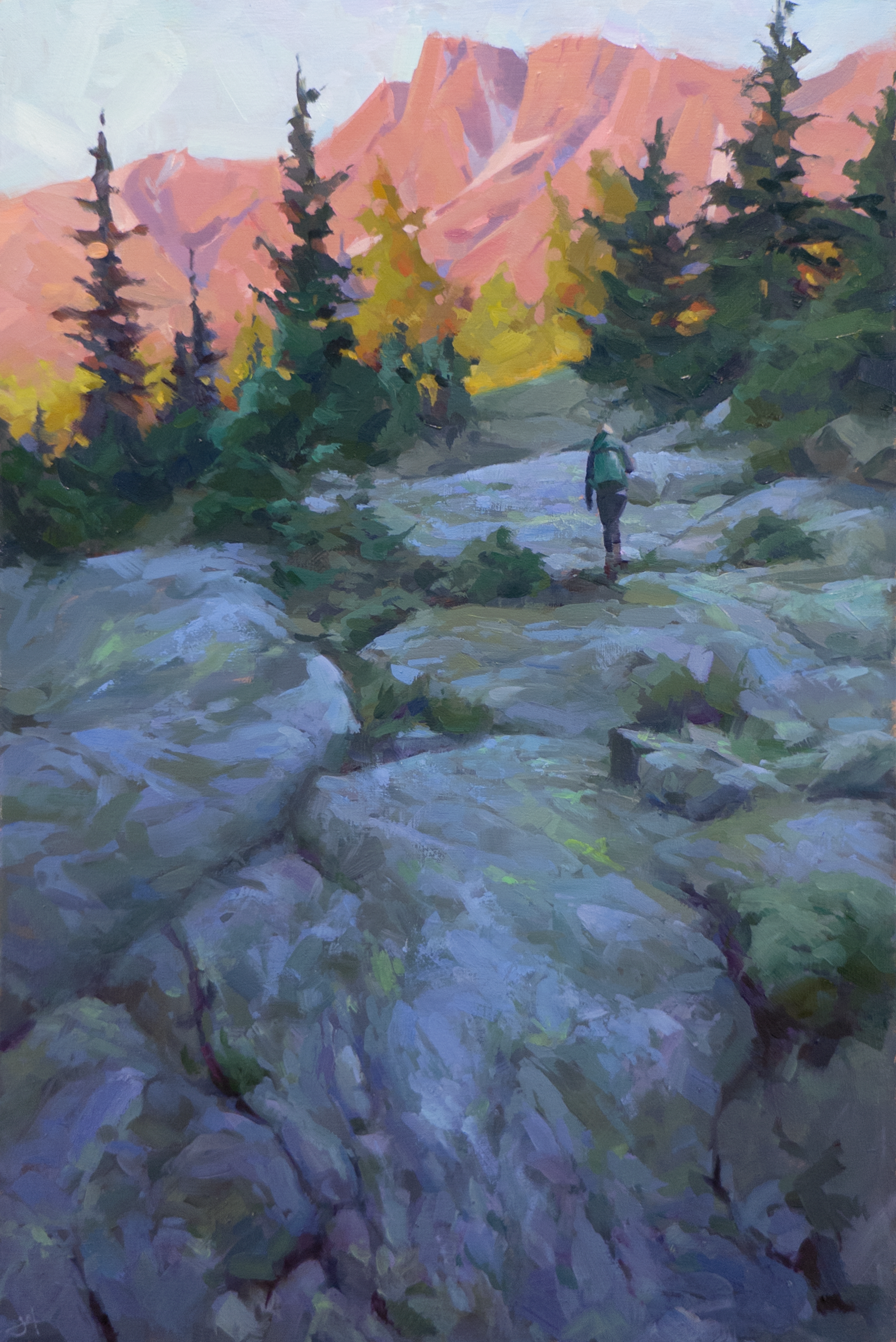 On Solid Ground, 2025. Oil on panel, 16 × 24 in.